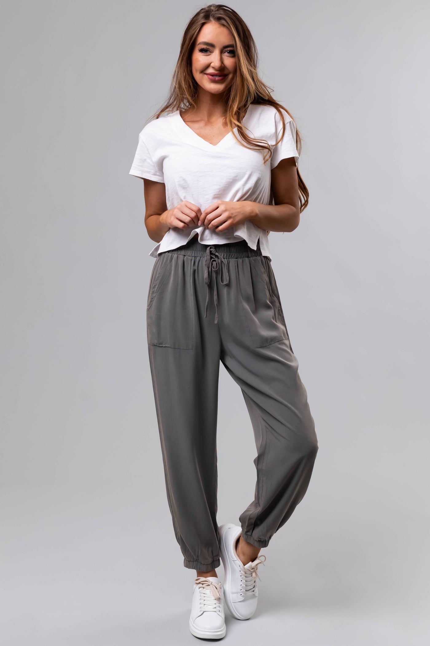 Ash Washed Lightweight Woven Joggers