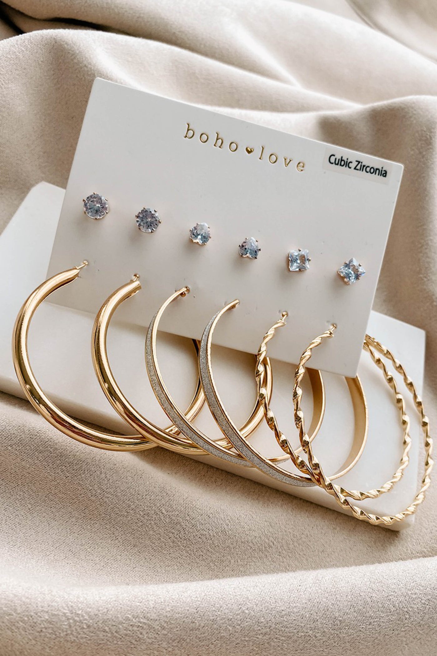 Assorted Gold and Silver Hoop and Stud Earrings