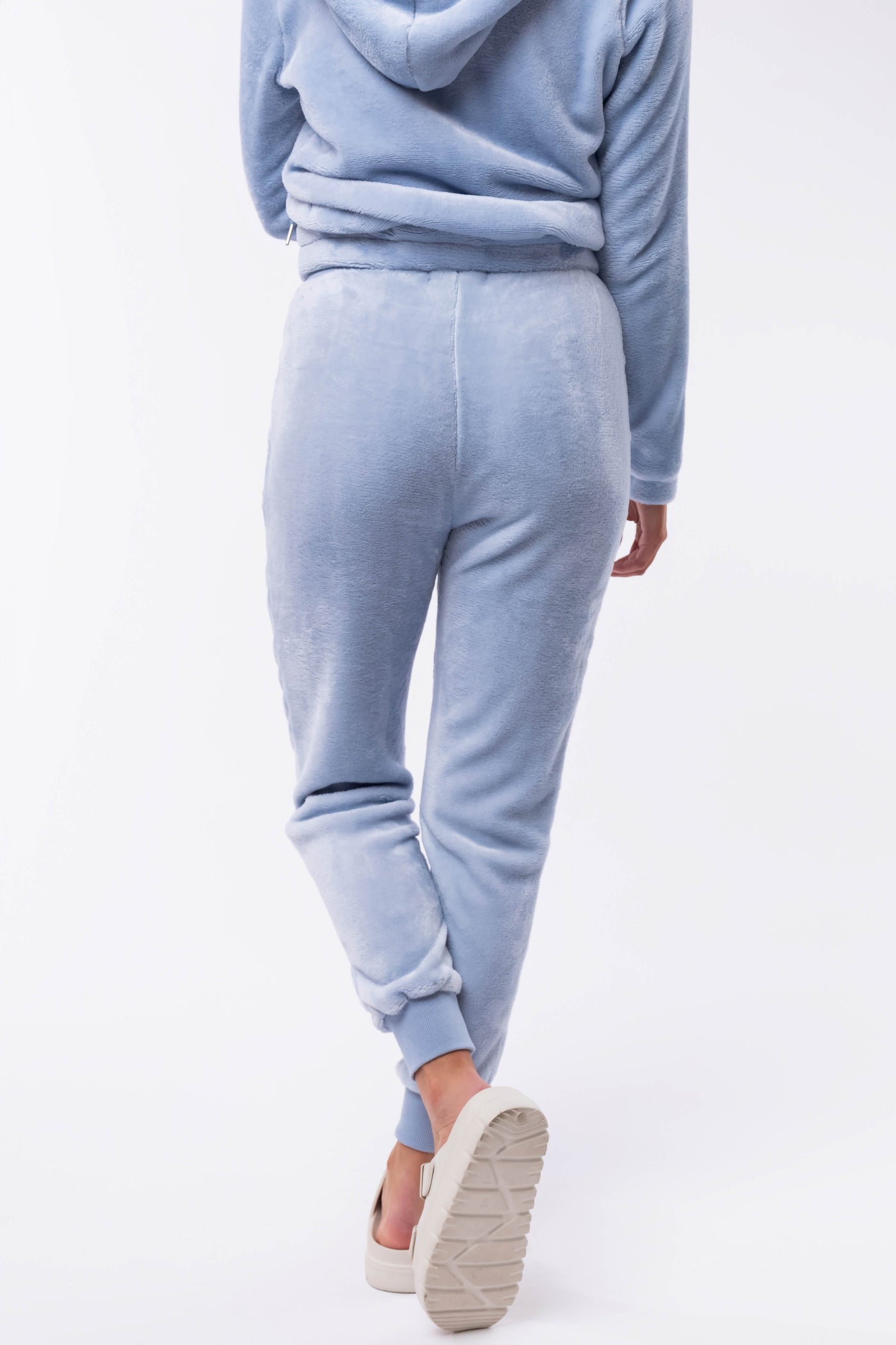Baby Blue Faux Fur Hoodie and Jogger Set