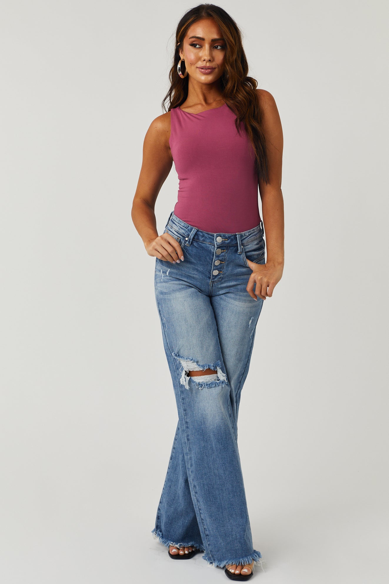 Berry Basic Fitted Knit Tank Top