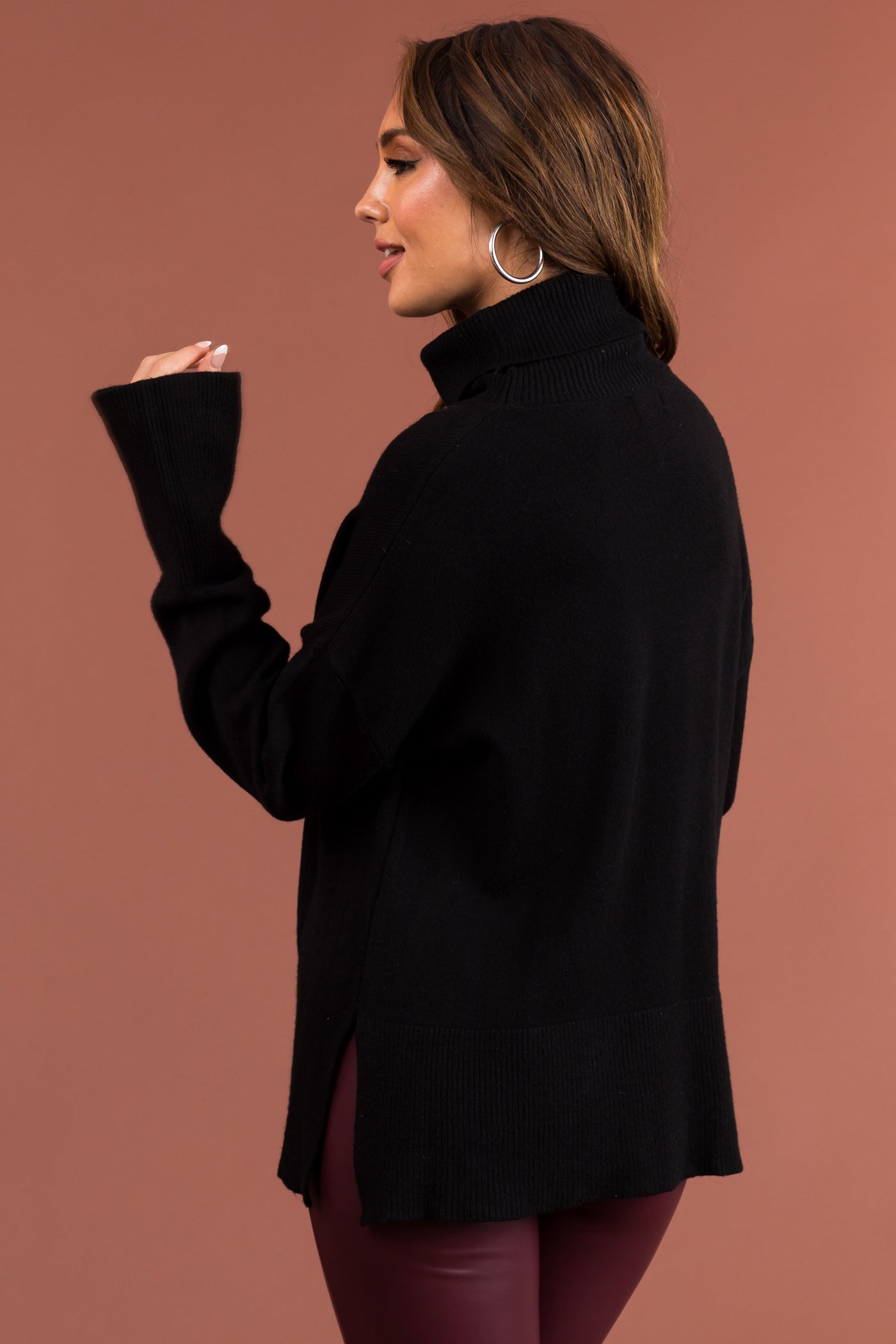 Black Buttery Soft Turtleneck Sweater