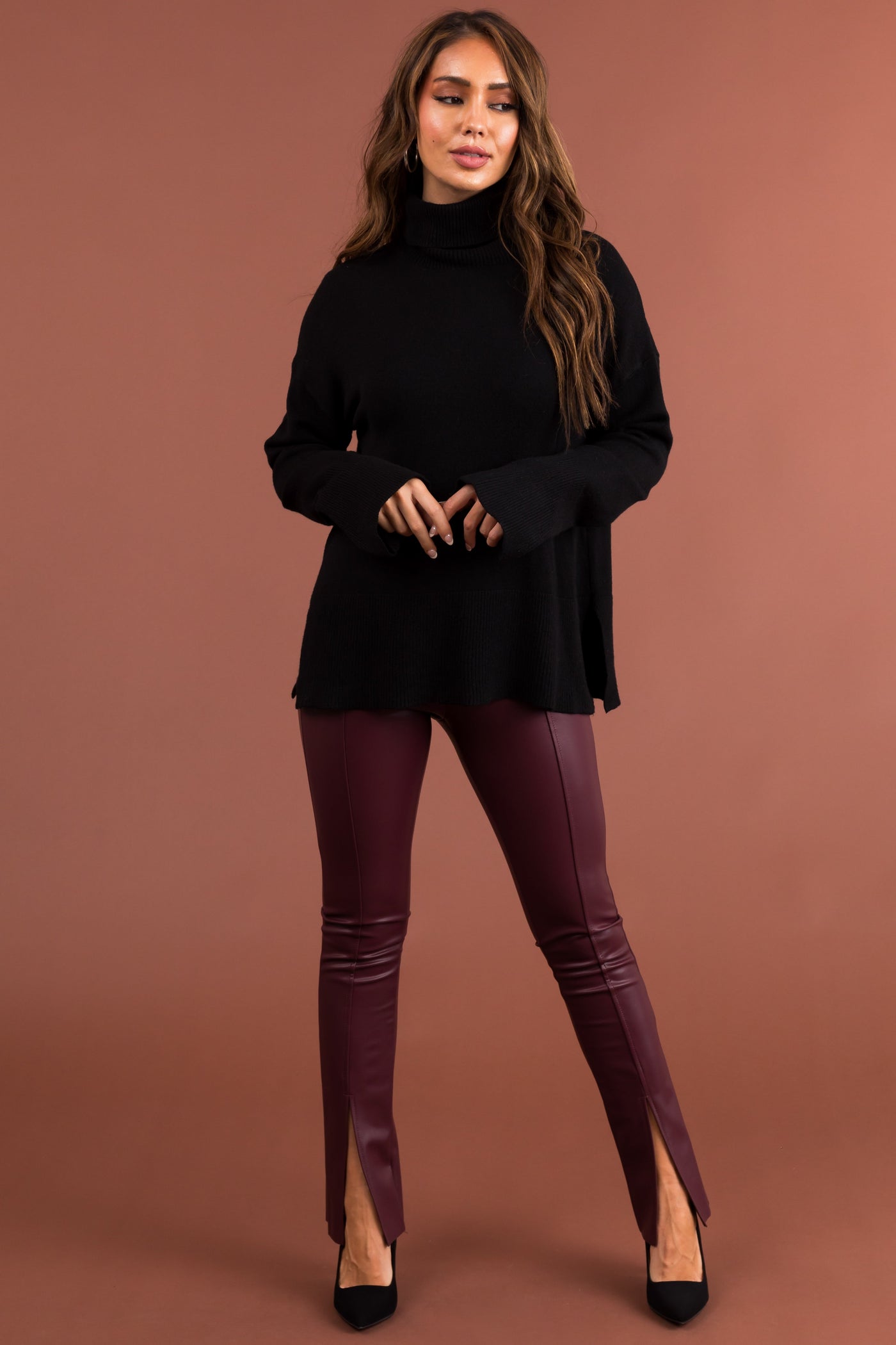 Black Buttery Soft Turtleneck Sweater