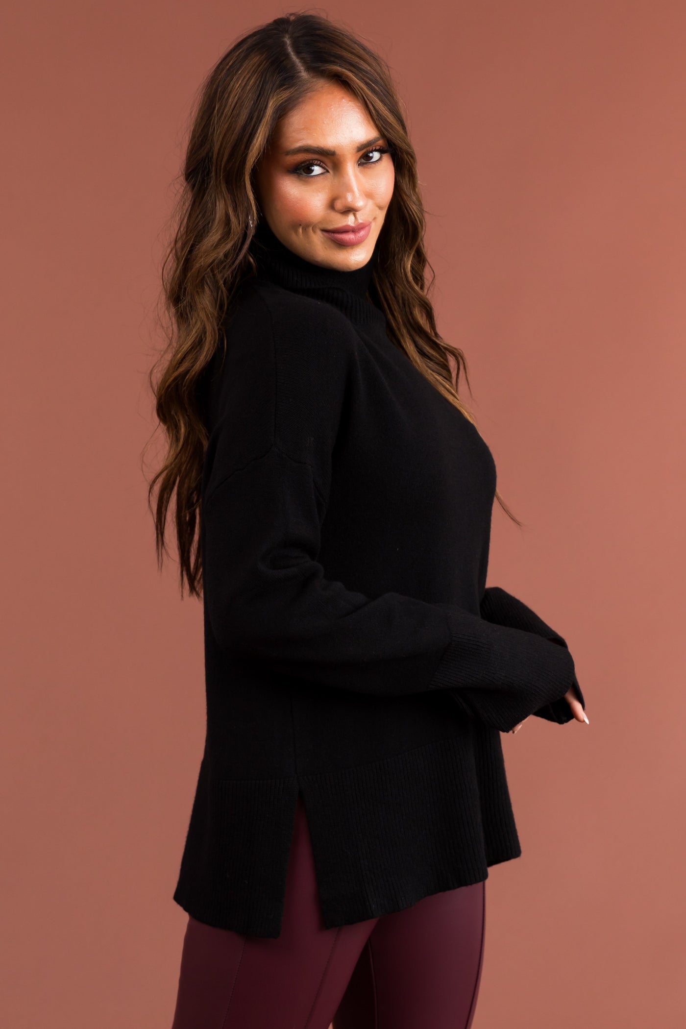 Black Buttery Soft Turtleneck Sweater