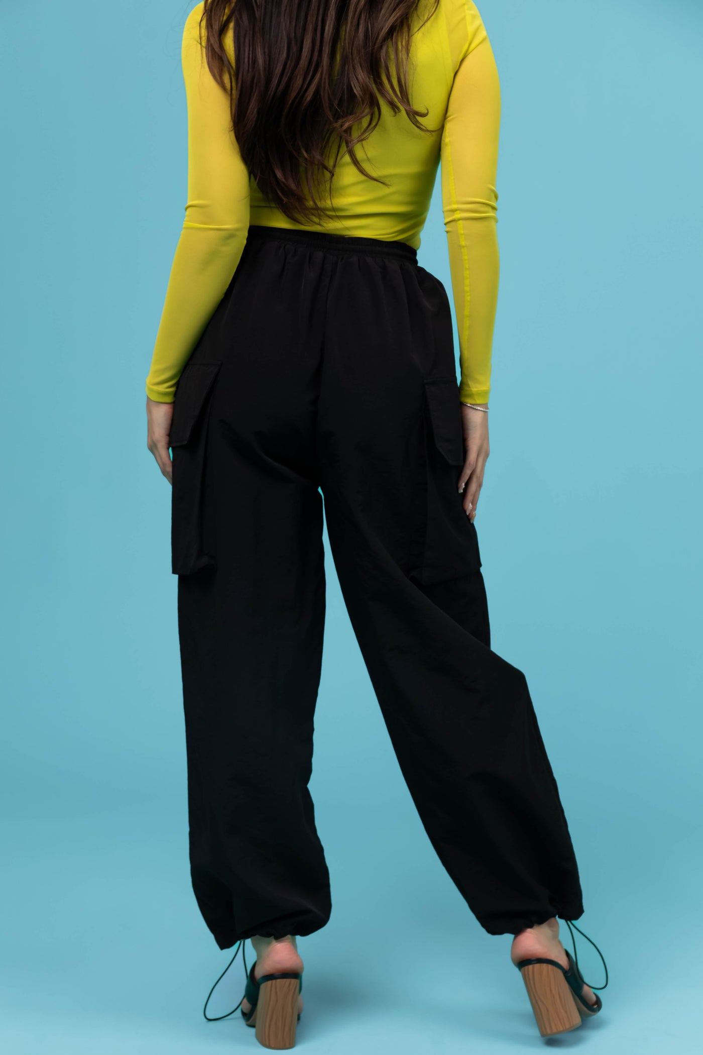 Black Drawstring Cargo Pants