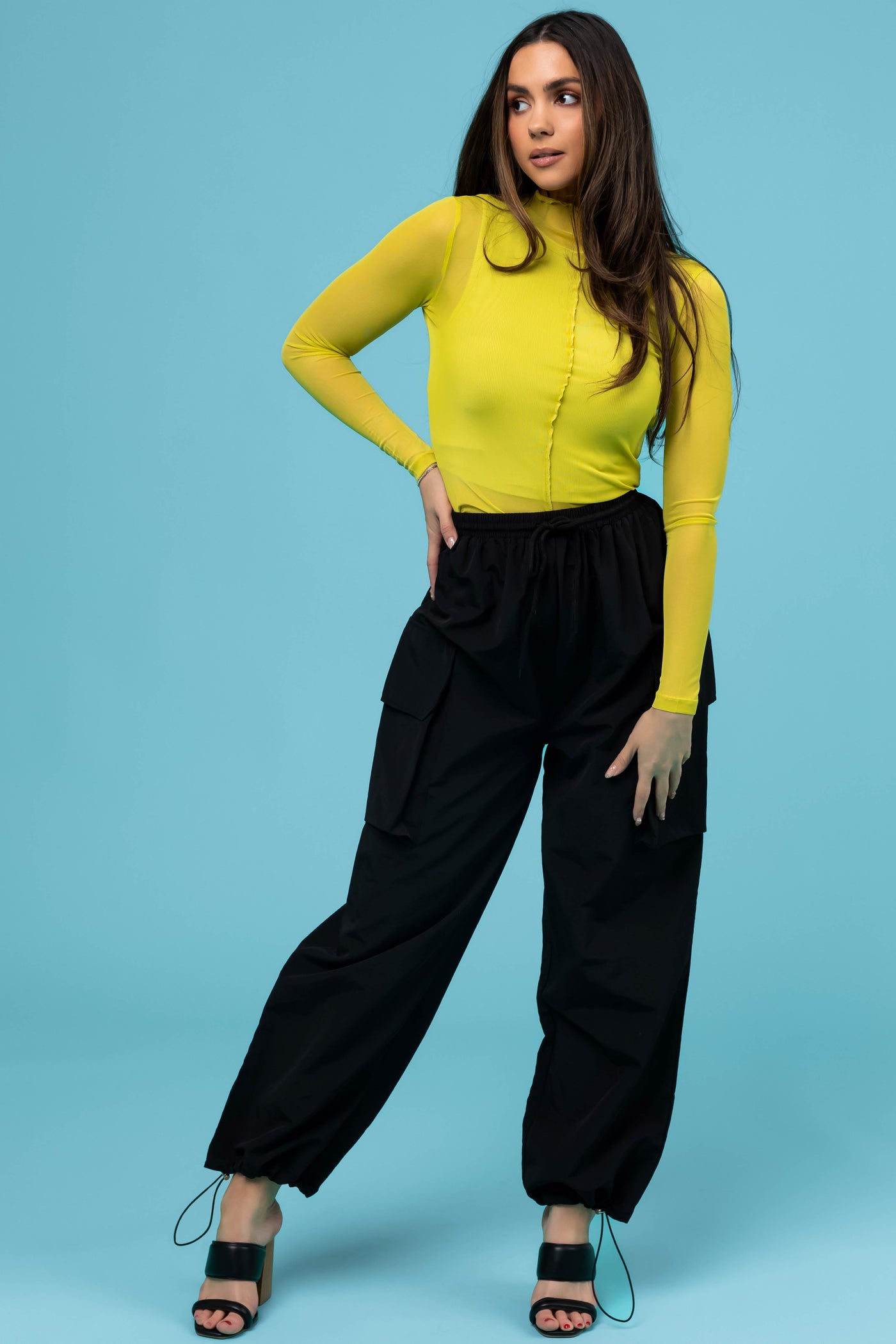 Black Drawstring Cargo Pants