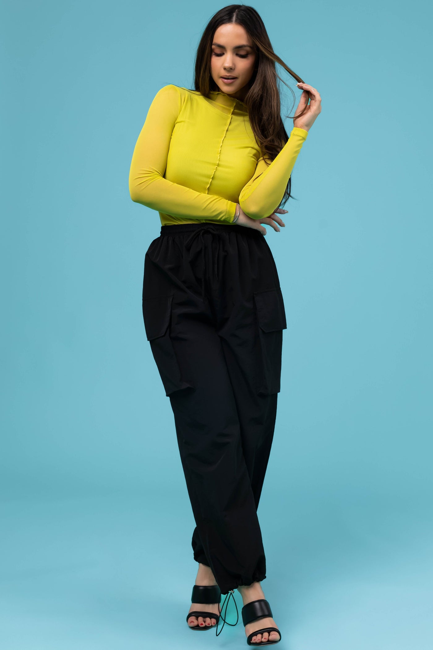 Black Drawstring Cargo Pants