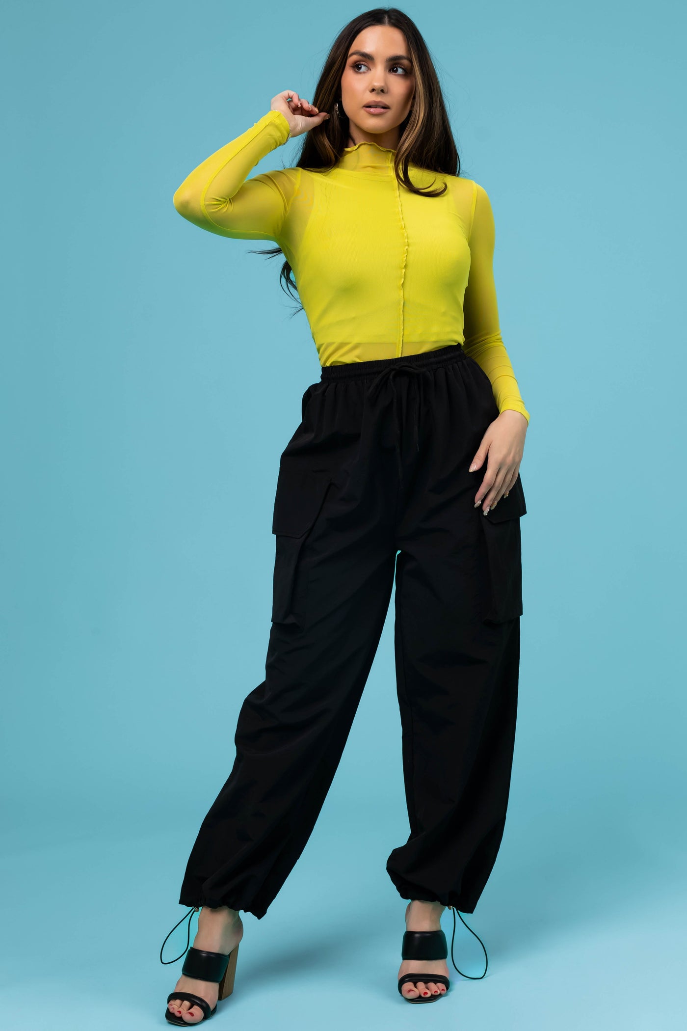 Black Drawstring Cargo Pants