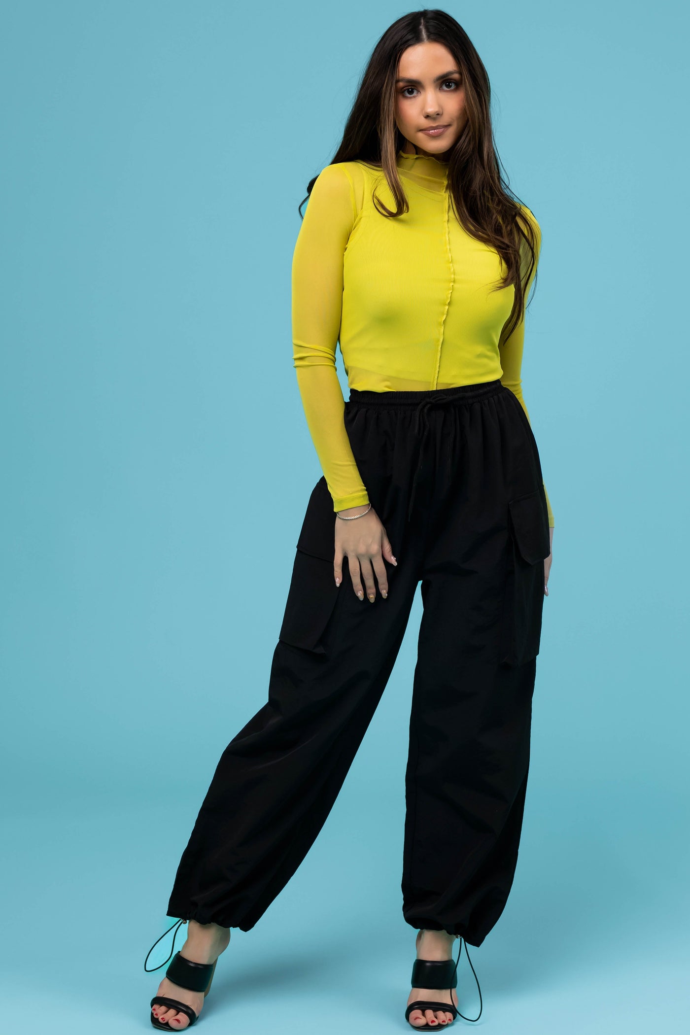 Black Drawstring Cargo Pants