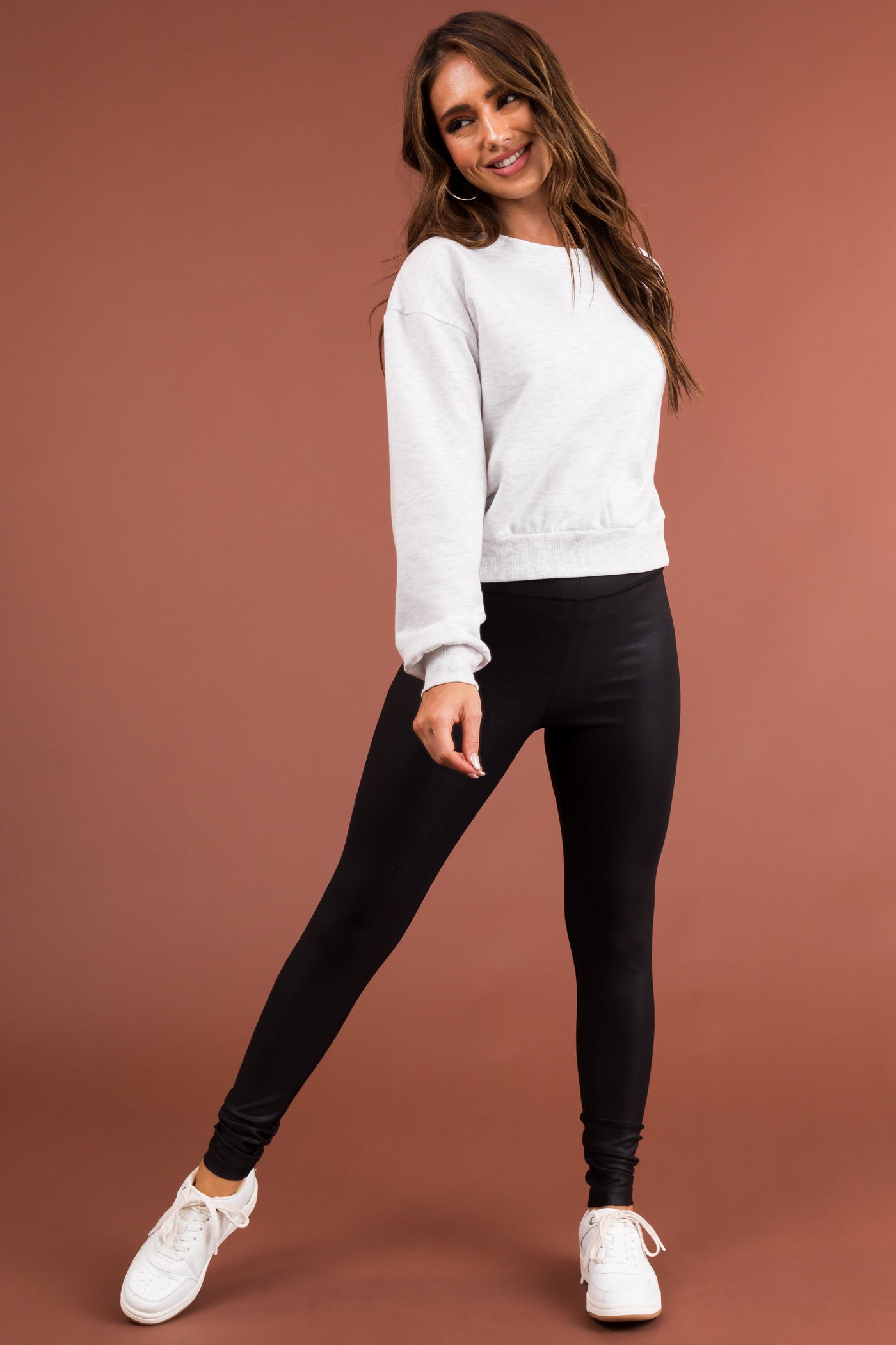 Black Faux Leather High Waisted Leggings