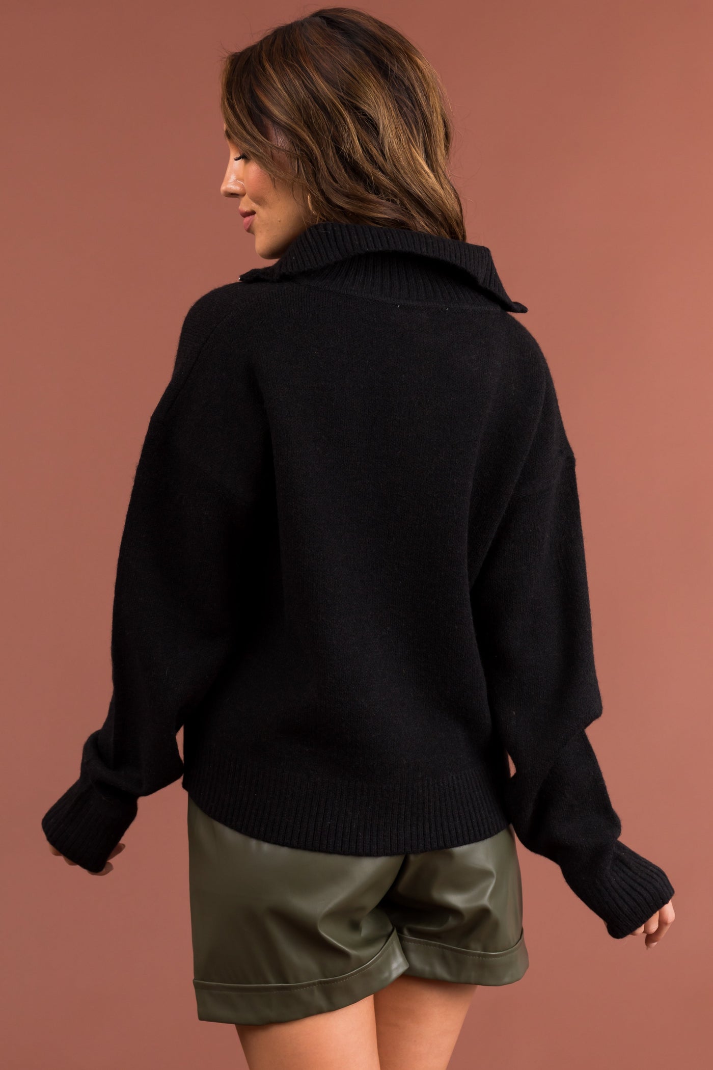 Black Half Zip Cozy Sweatshirt