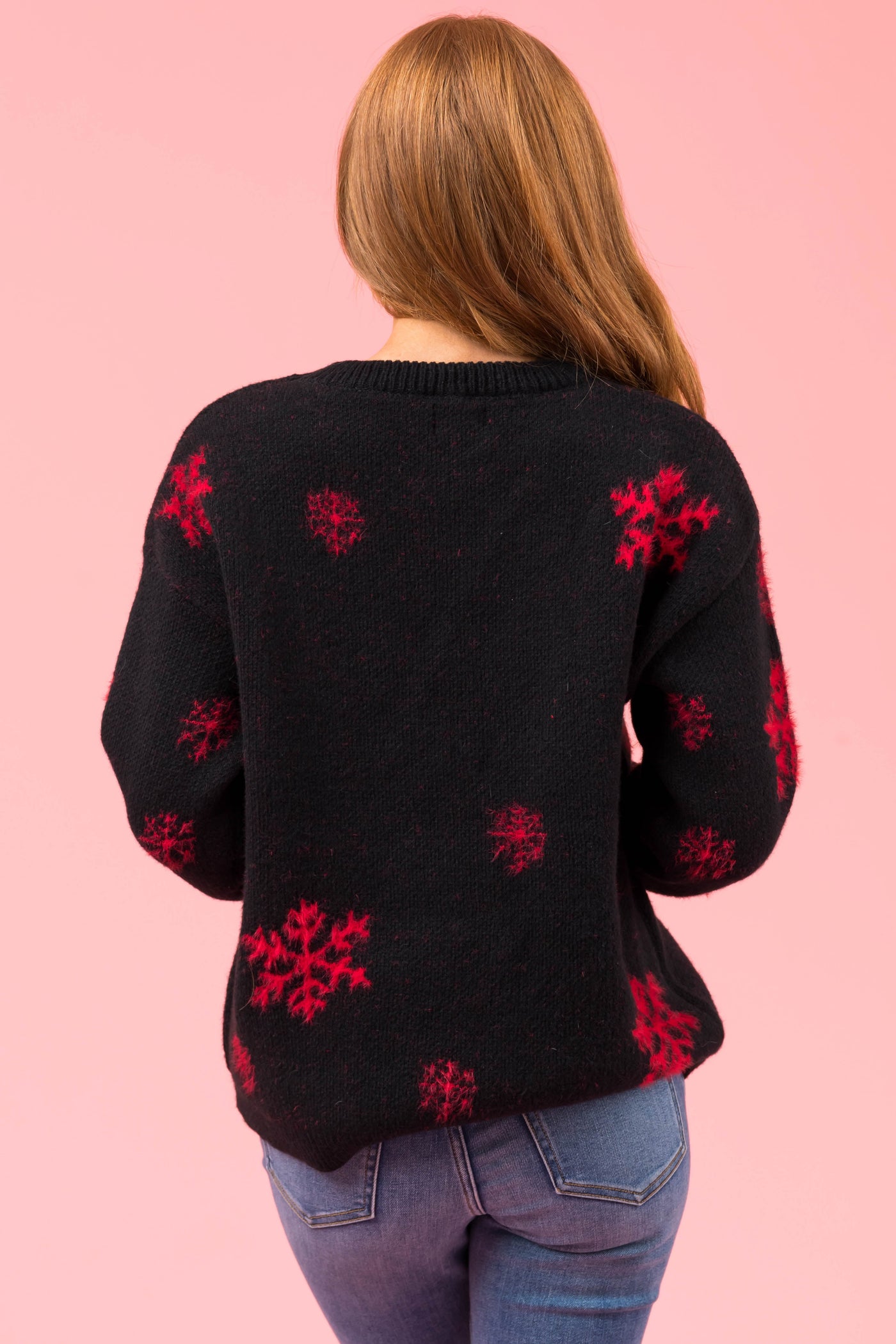 Black 'Let it Snow' Snowflake Knit Sweater
