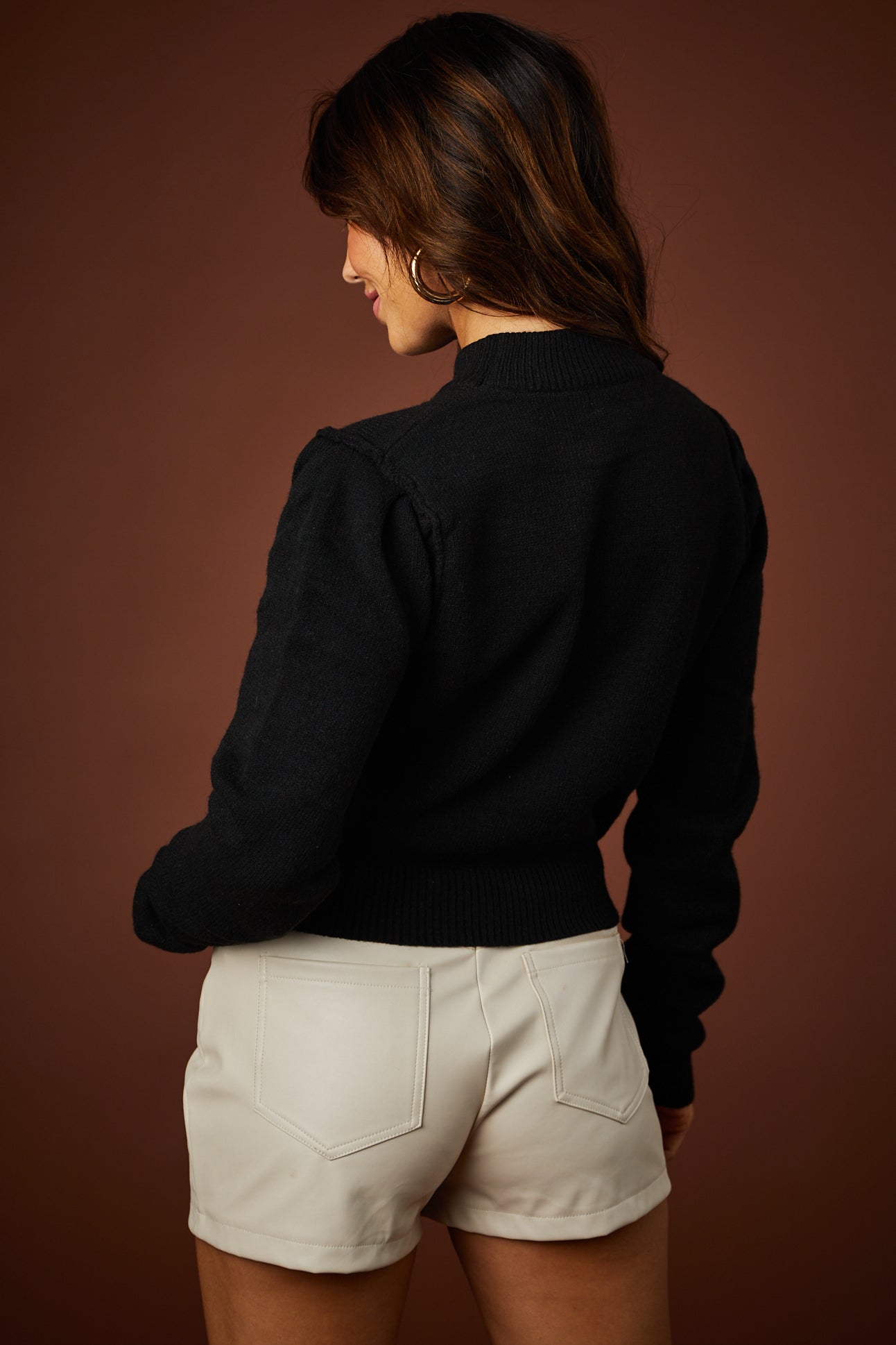 Black Sequined Starry Ghost Graphic Sweater