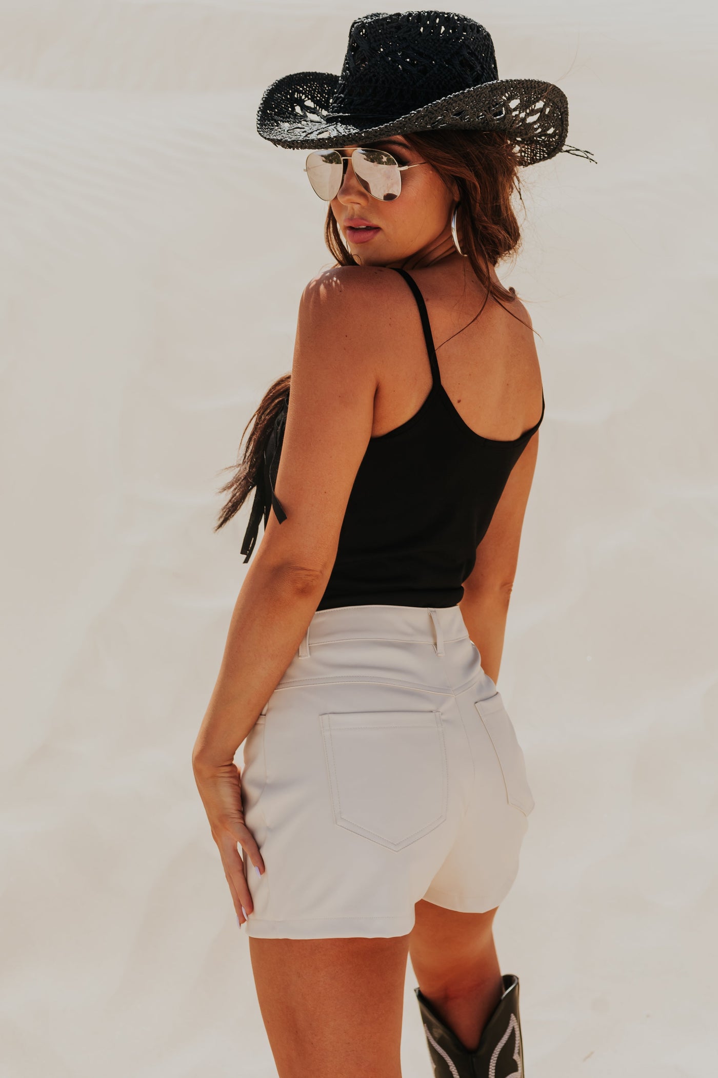 Black Sleeveless Bodysuit with Fringe