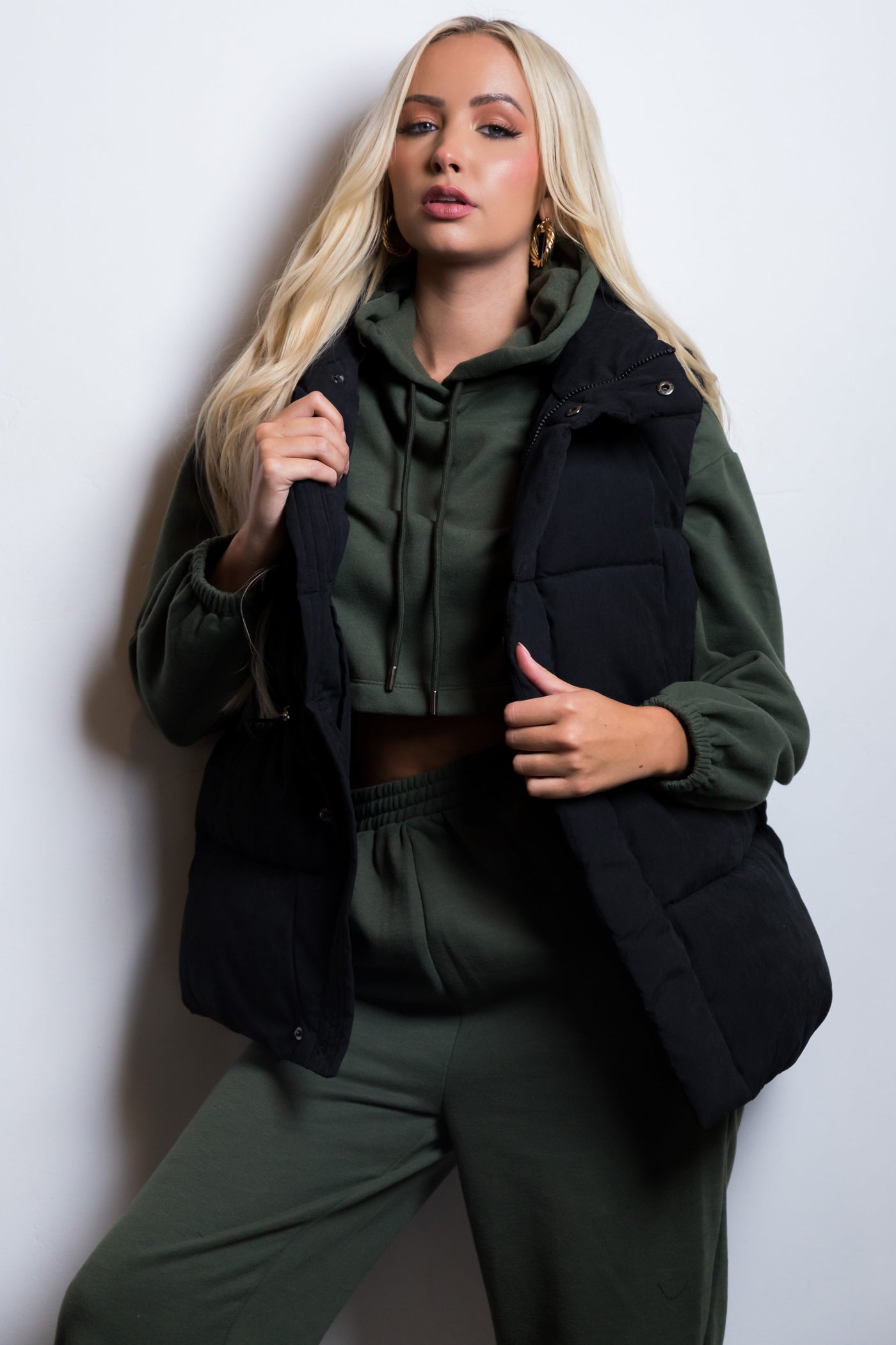 Black Soft Quilted Oversized Puffer Vest