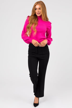 Black Stretchy Flared Dart Pant