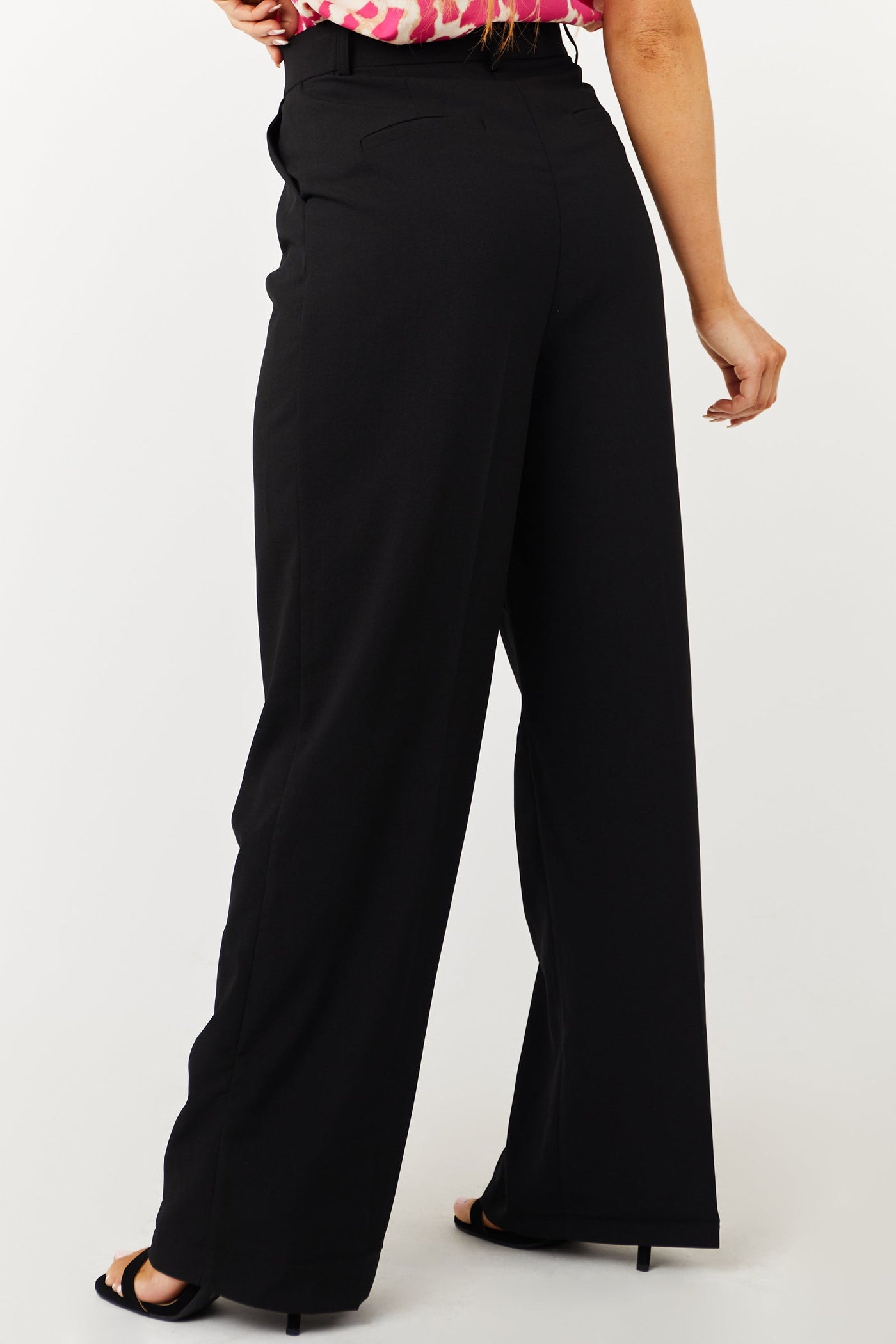 Black Wide Leg High Waisted Dress Pants