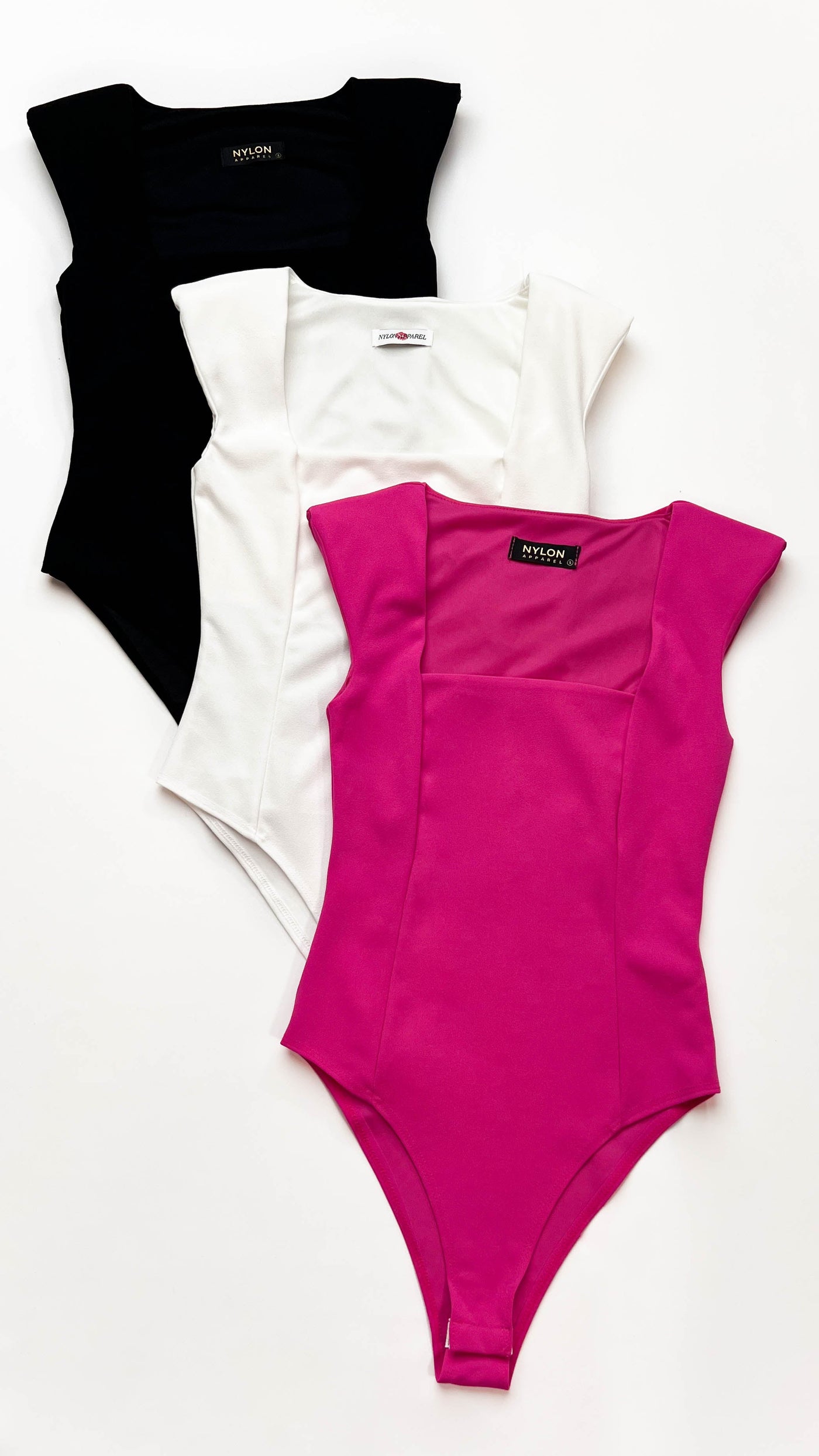 Black Square Neck Dart Seam Bodysuit