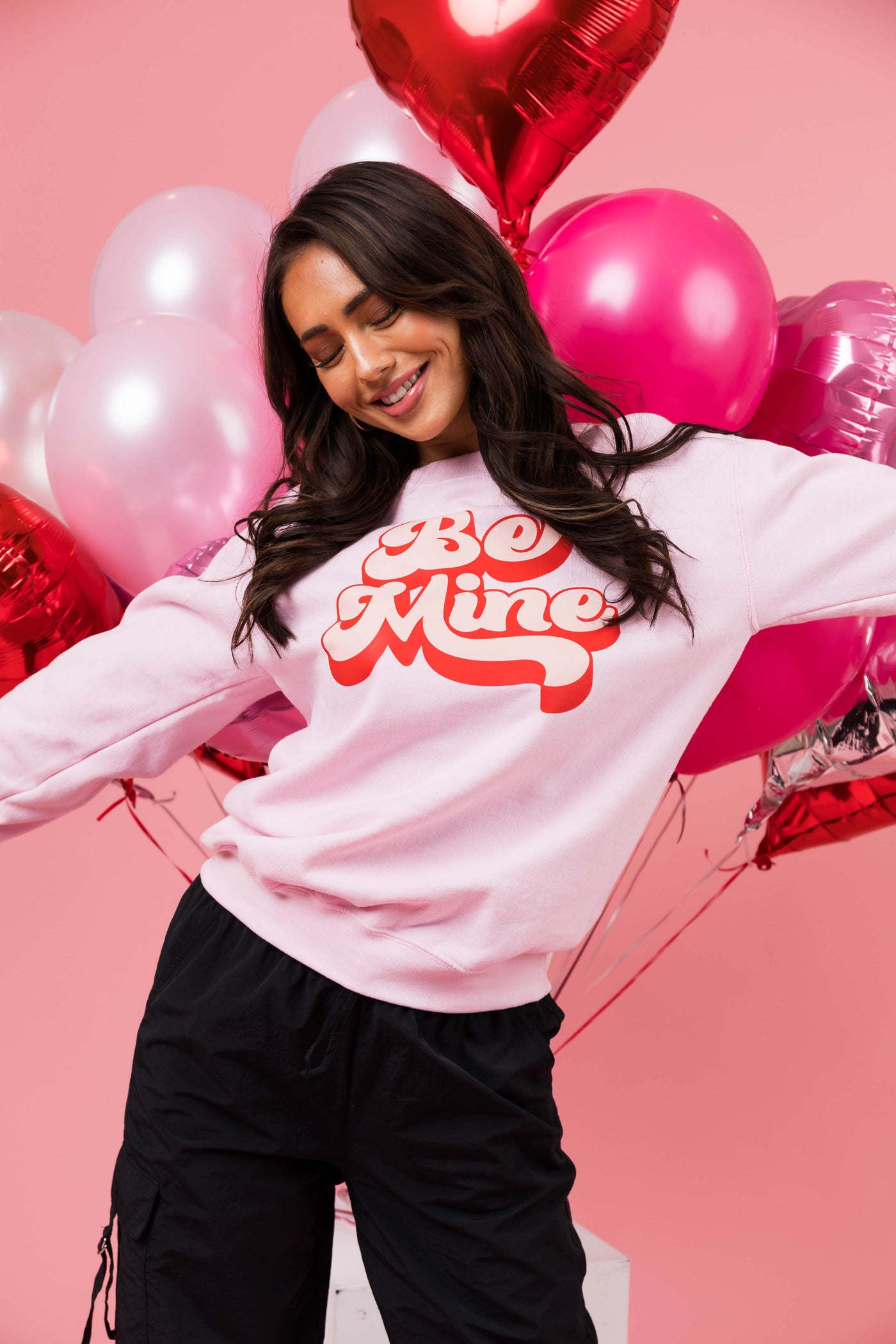 Blush 'Be Mine' Groovy Graphic Sweatshirt