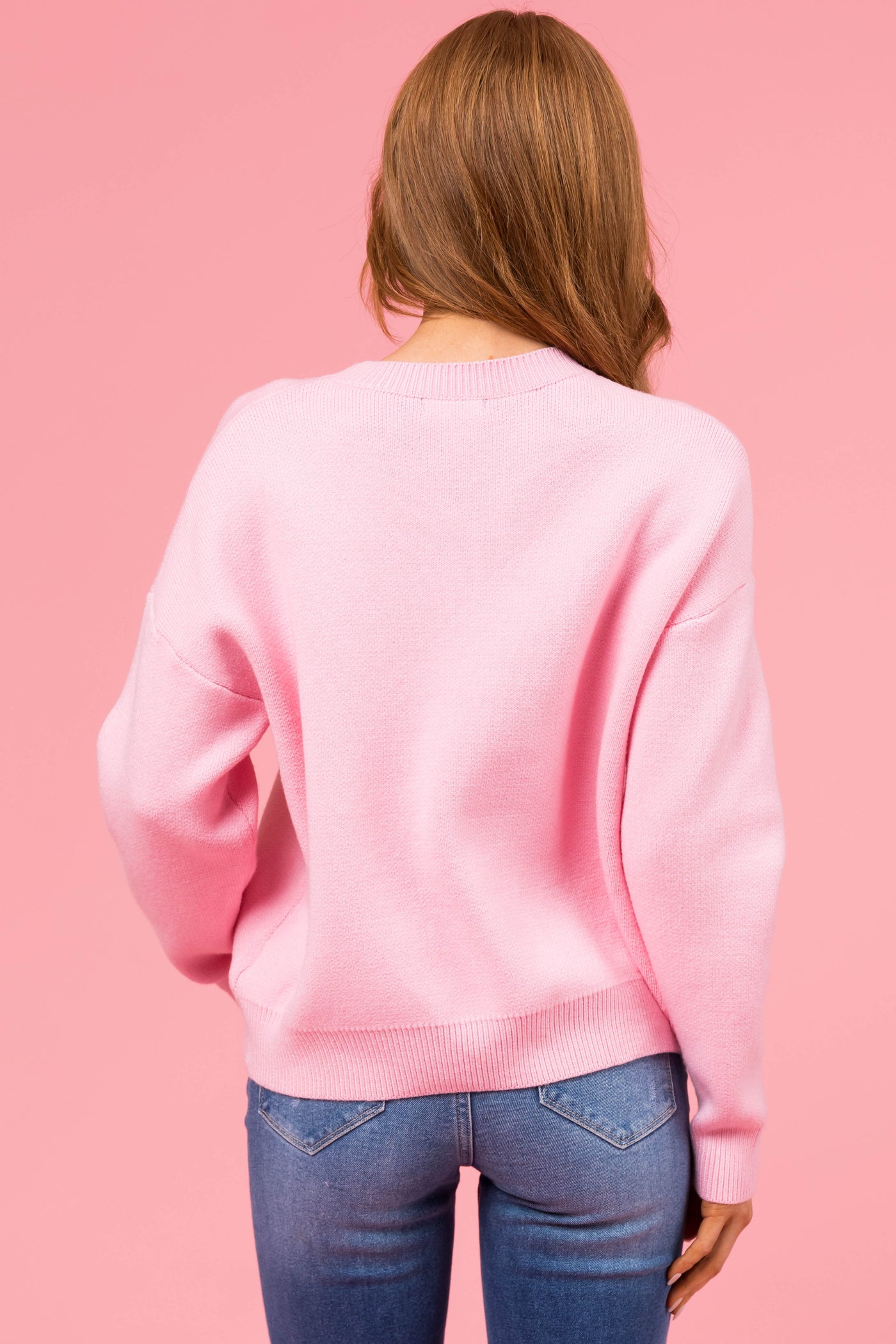 Carnation 'Howdy' Tinsel Heart Graphic Sweater