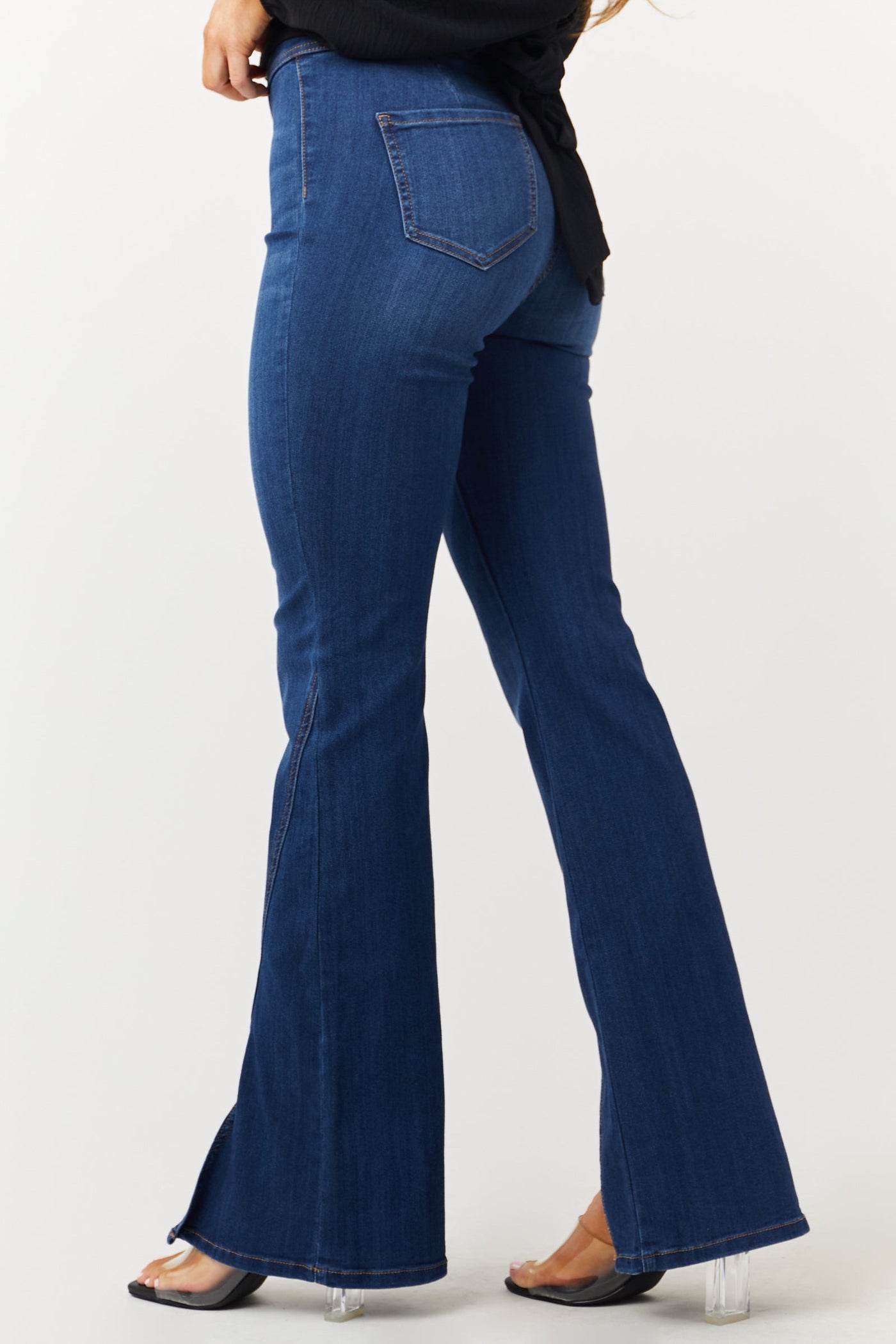 Cello Bailey Dark Wash Slit Detail Jeggings