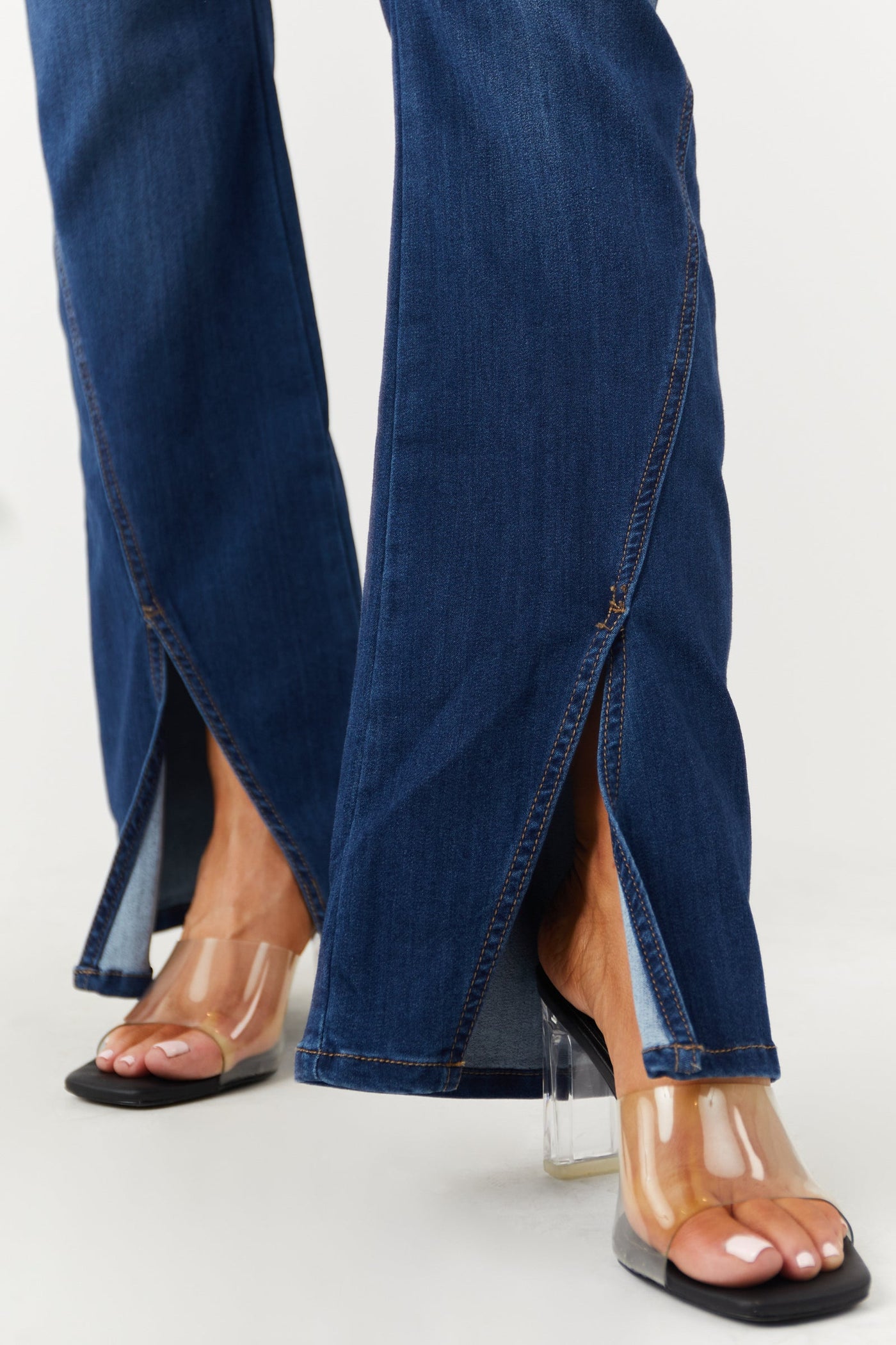 Cello Bailey Dark Wash Slit Detail Jeggings