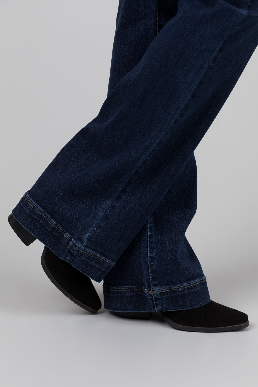 Cello Dark Wash Flare Leg Two Button Jeans