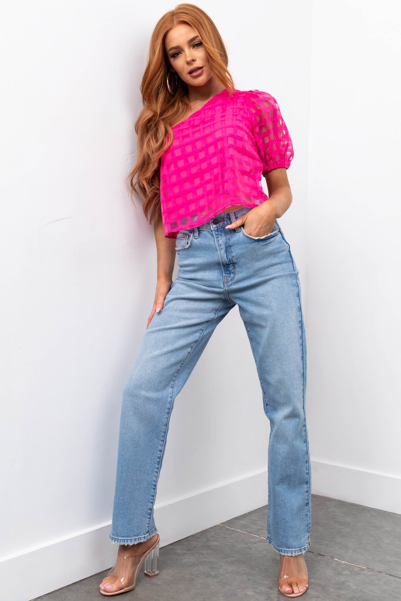 Cello Super High Rise Dad Jeans with Mini Slit