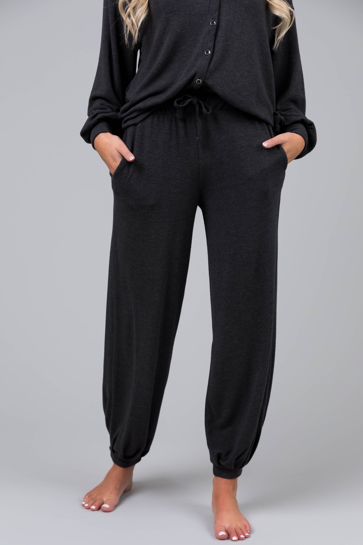 Charcoal Soft Drawstring Joggers
