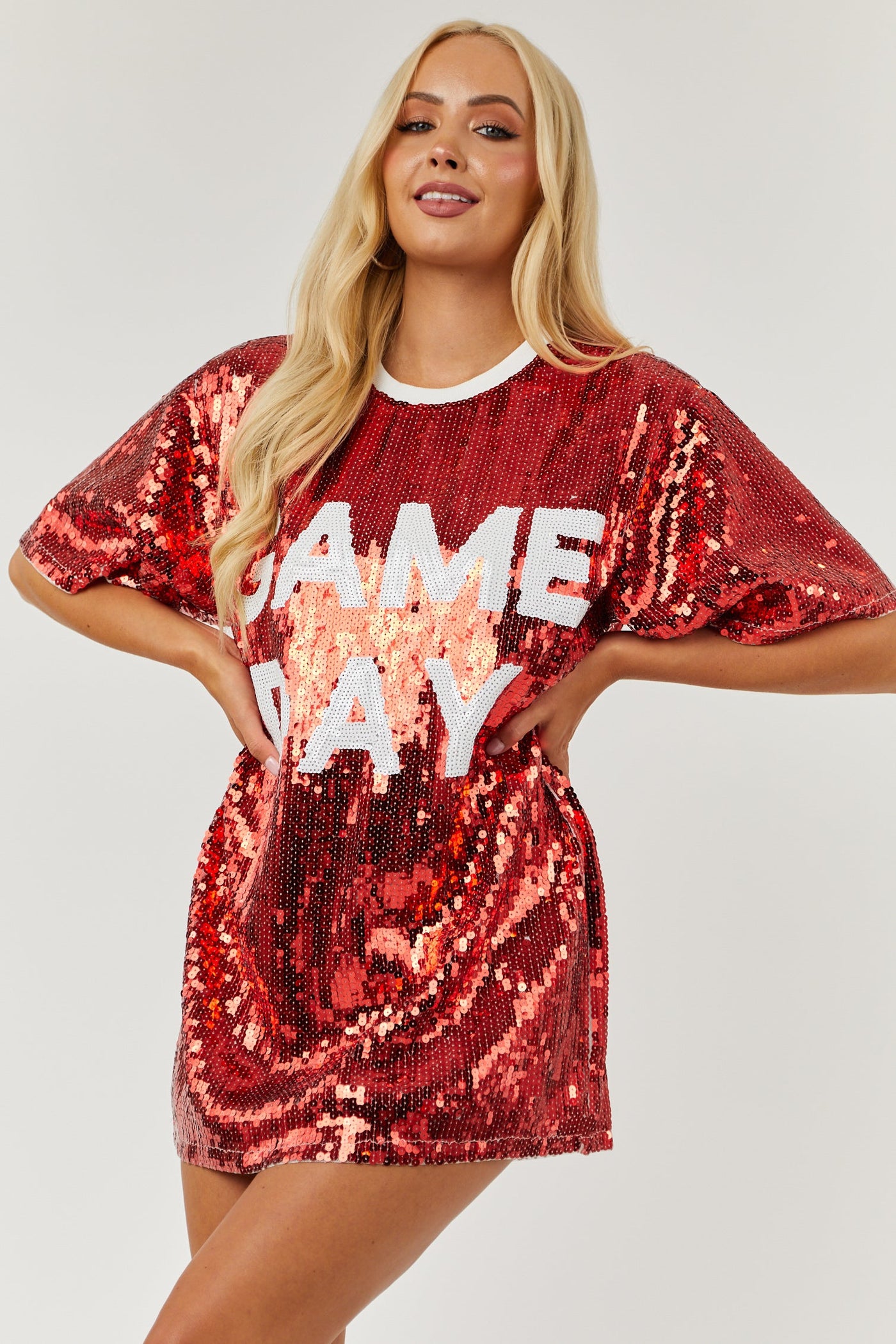 Cherry Sequin 'Game Day' Short Sleeve Top