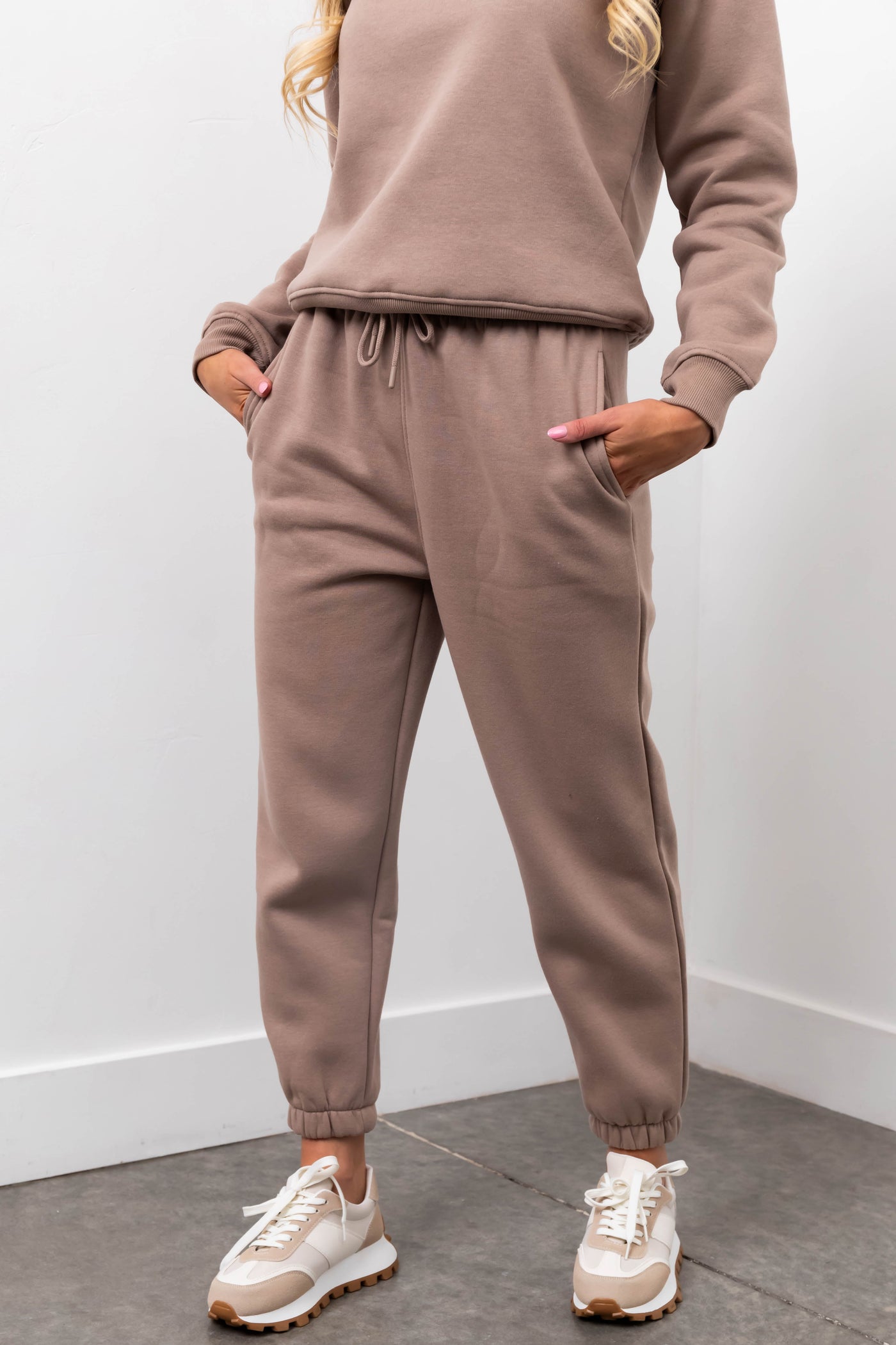 Coffee Fleece Drawstring Sweatpants
