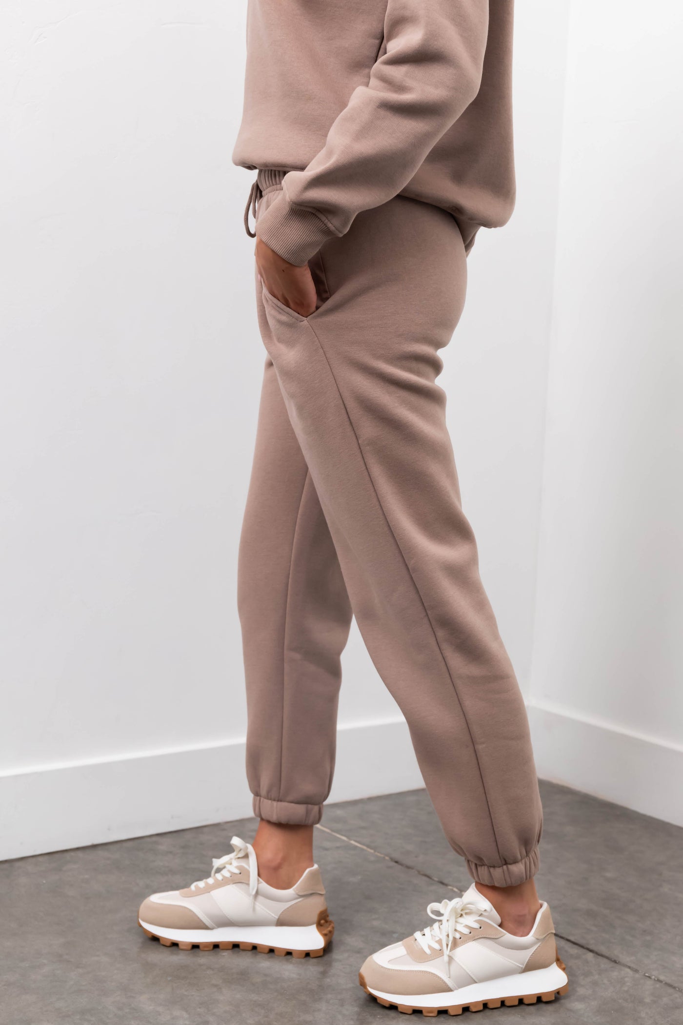 Coffee Fleece Drawstring Sweatpants