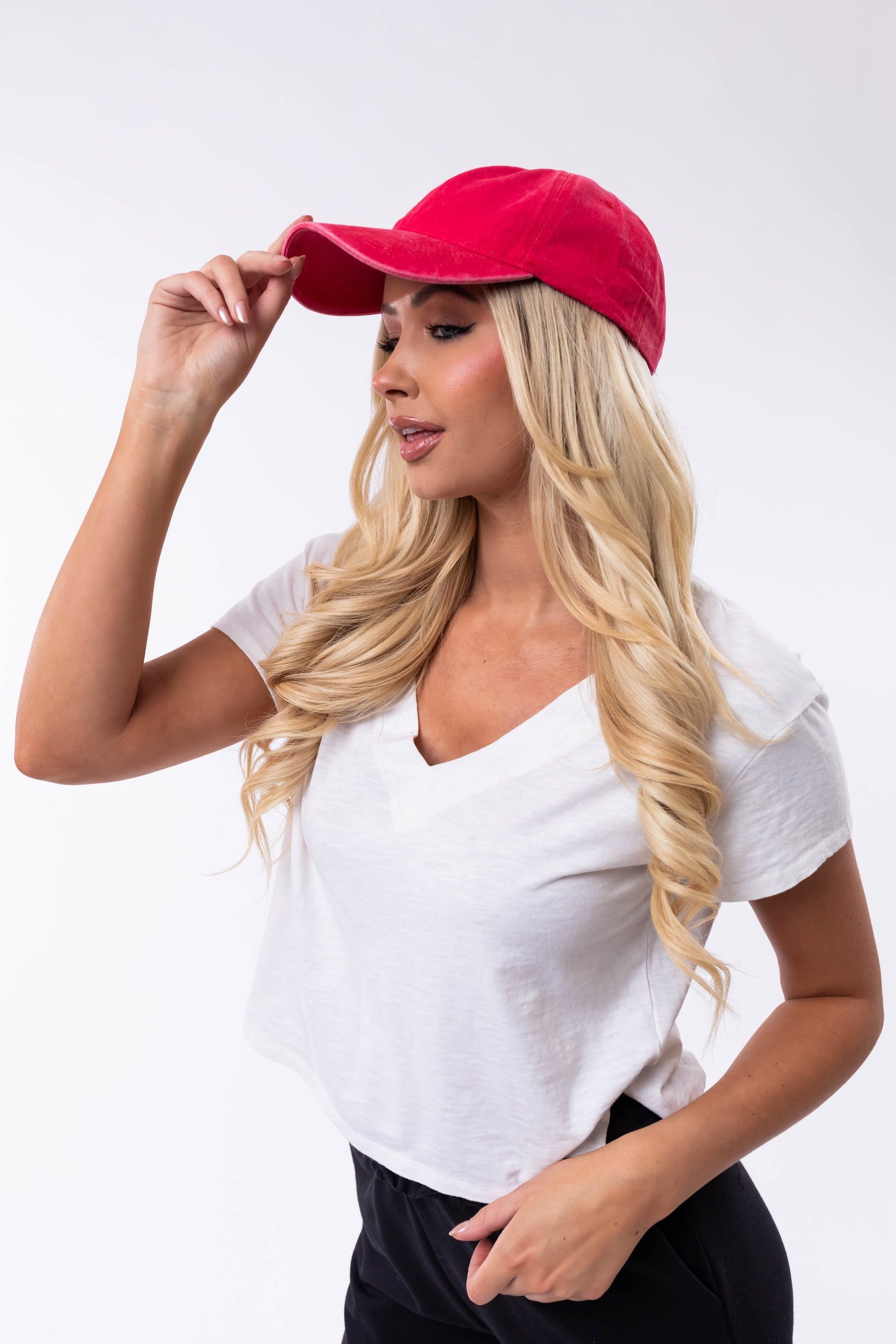 Crimson Washed Solid Baseball Cap