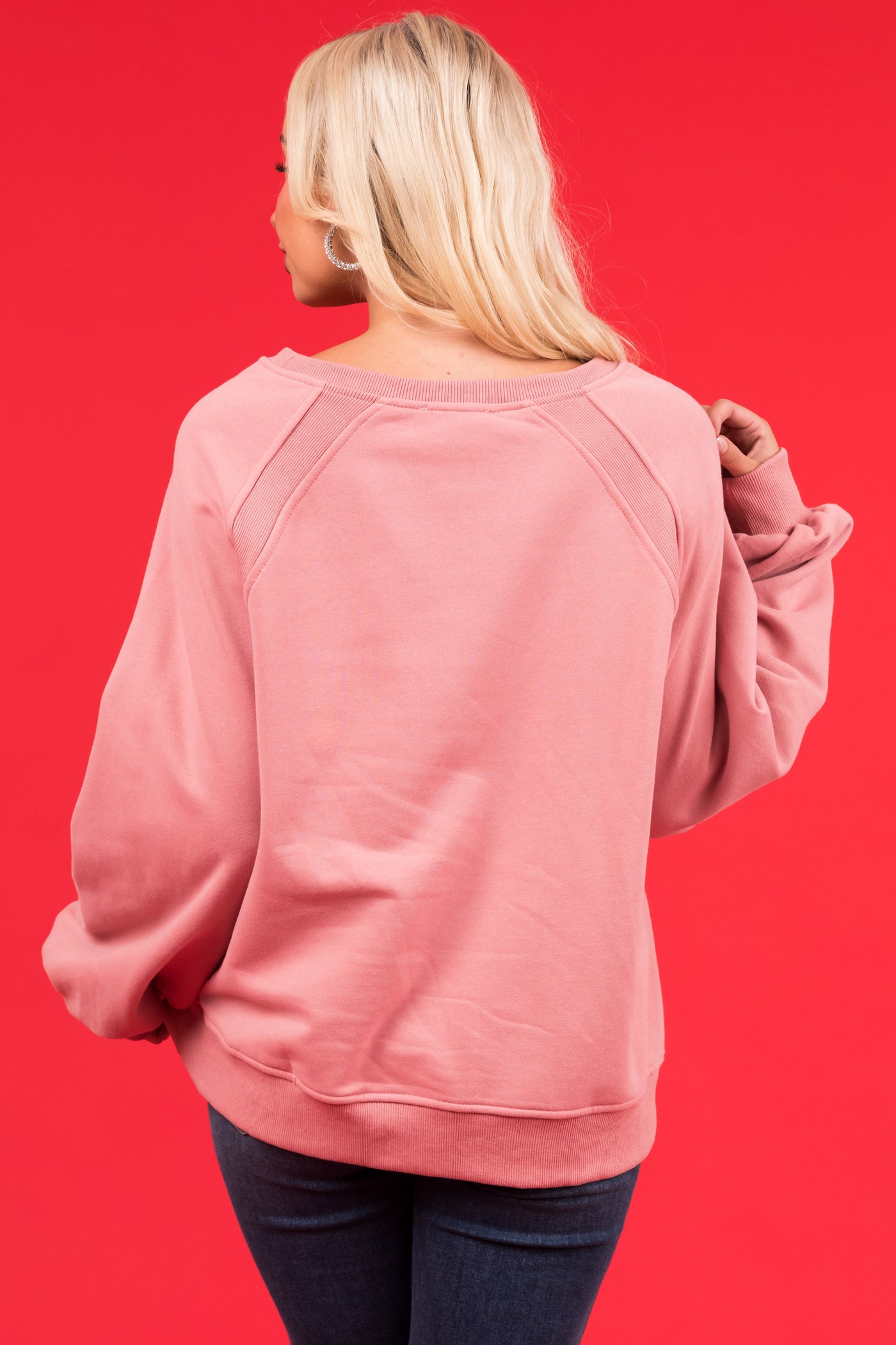 Dusty Blush 'Ho Ho Ho' Christmas Pullover