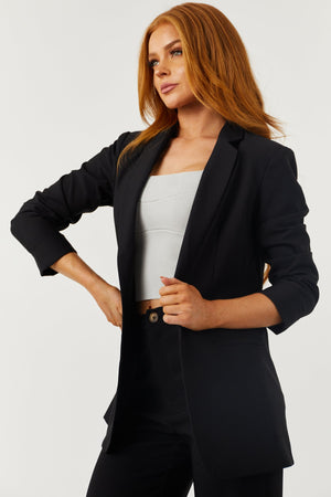 Emily Black Longline Open Blazer