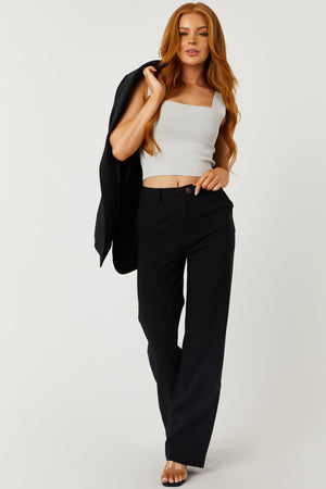 Emily Black Straight Leg Dress Pants