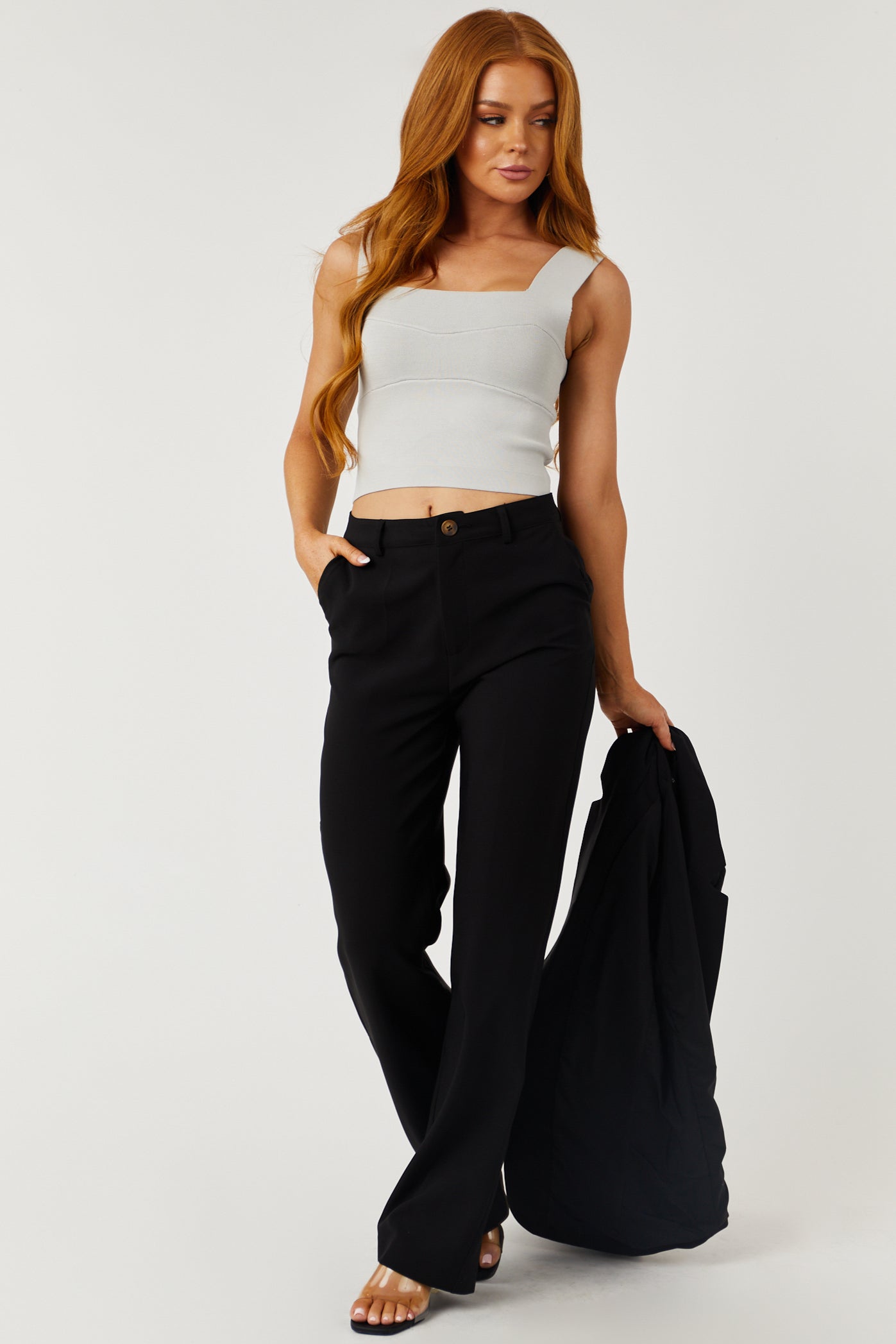 Emily Black Straight Leg Dress Pants