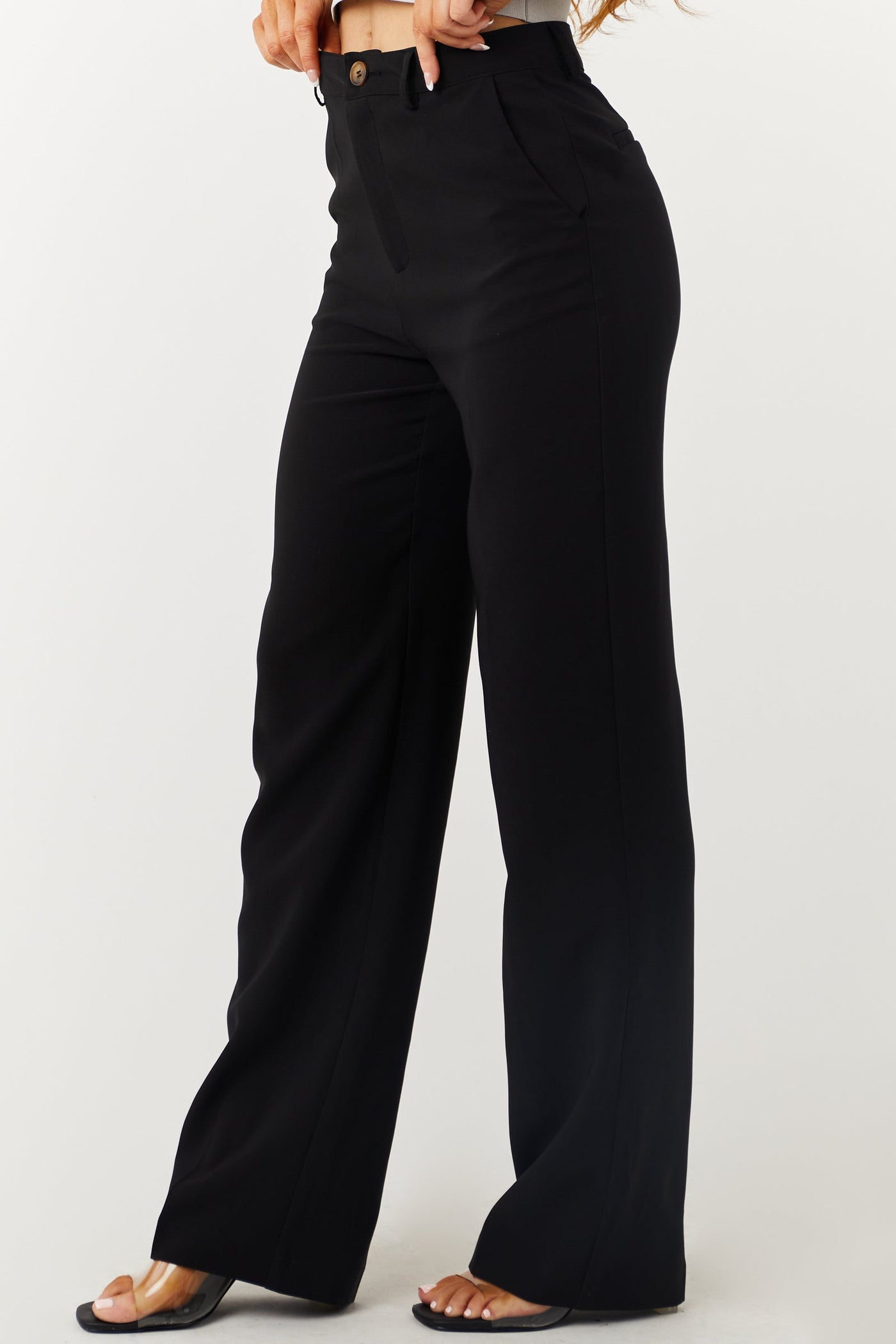 Emily Black Straight Leg Dress Pants