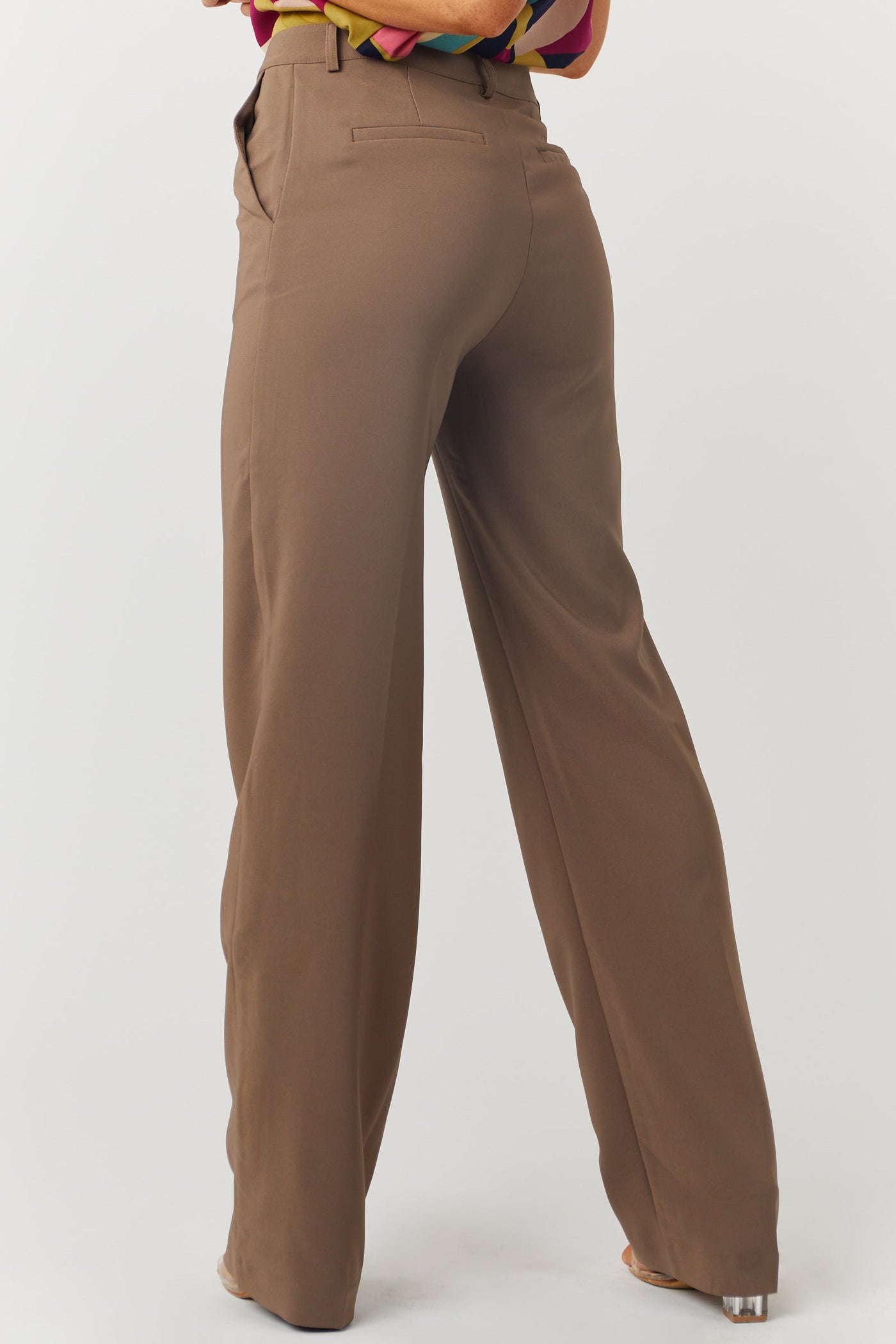 Emily Coffee Straight Leg Dress Pants