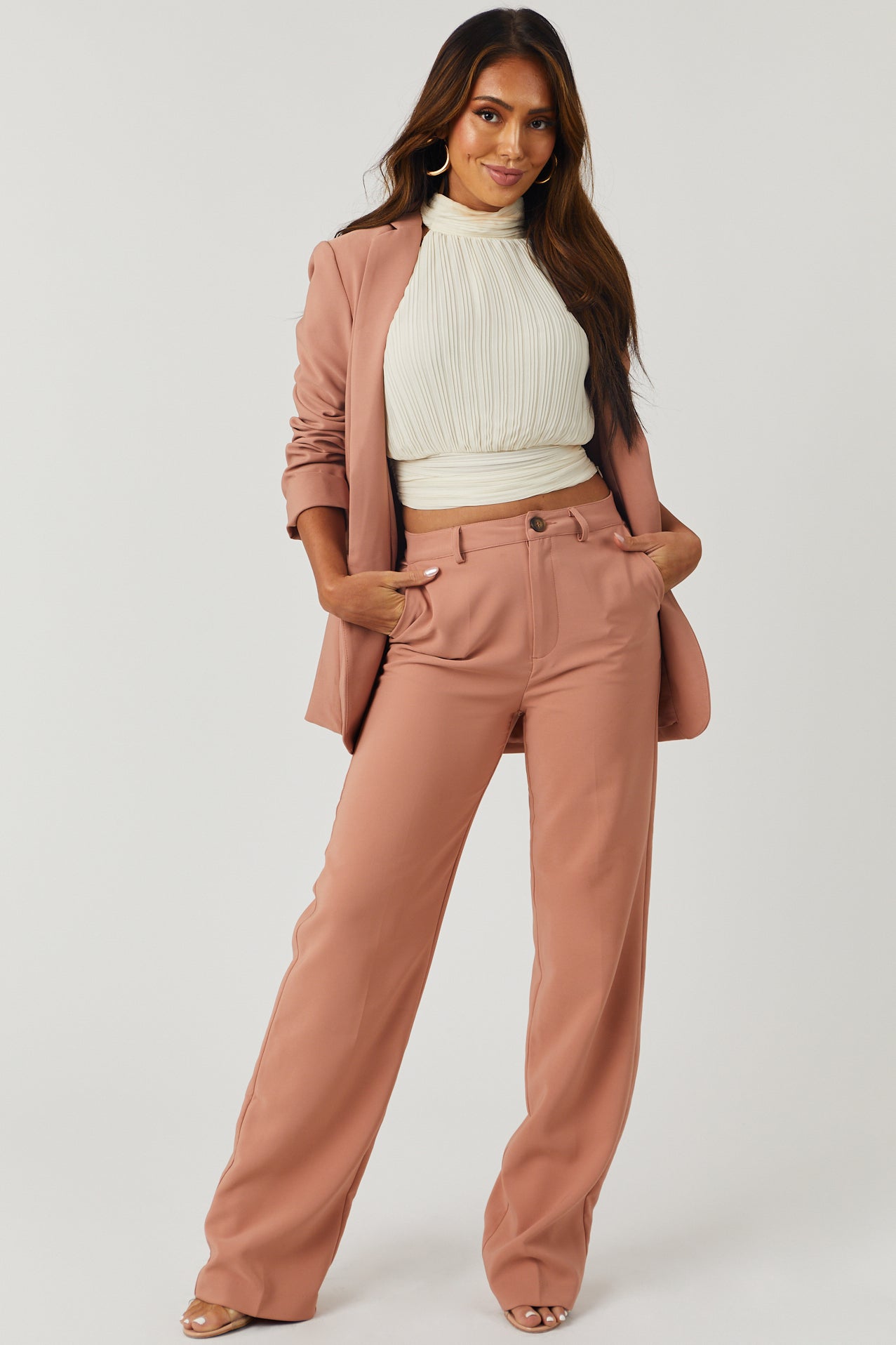 Emily Ginger Straight Leg Dress Pants