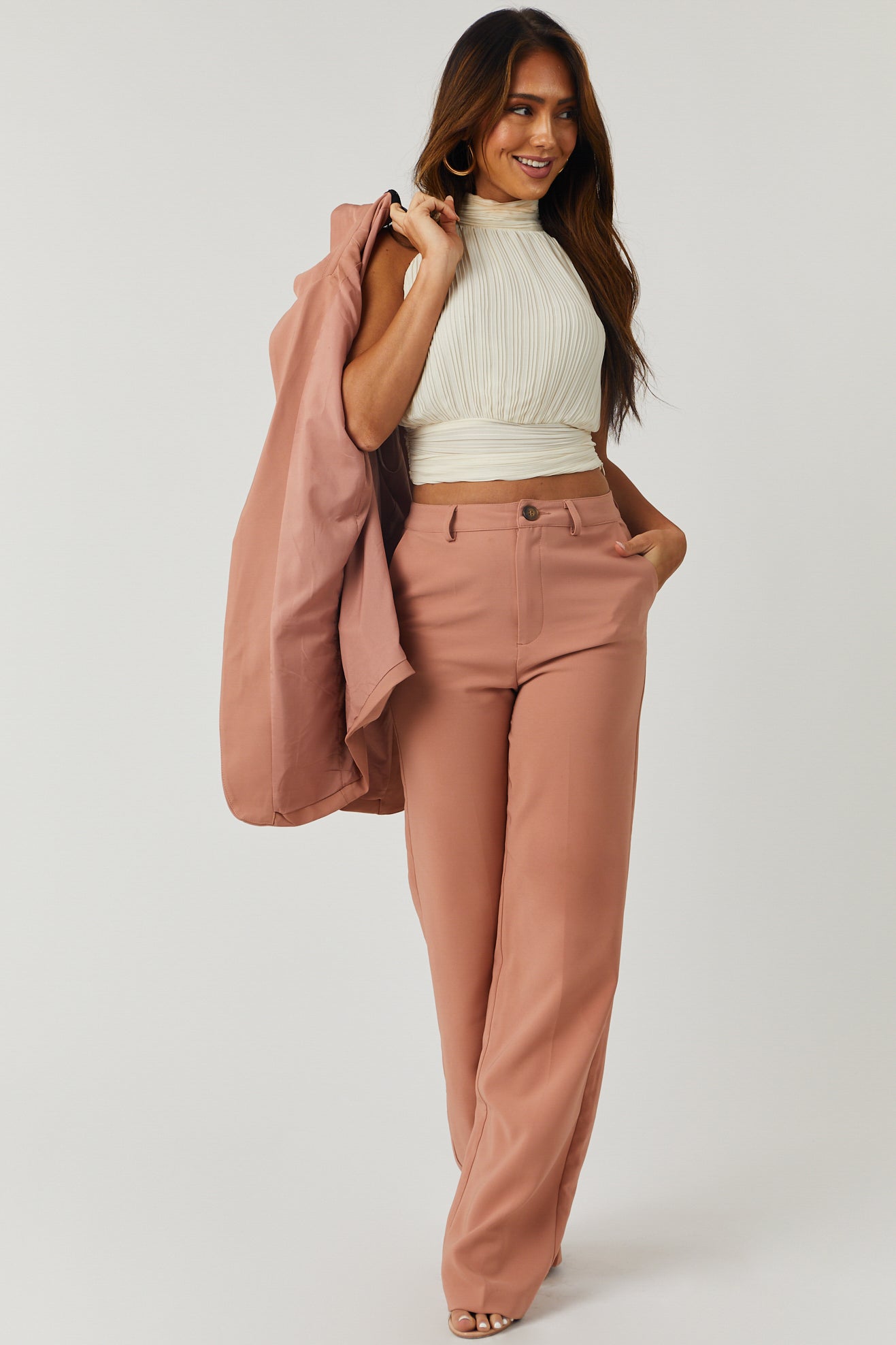 Emily Ginger Straight Leg Dress Pants