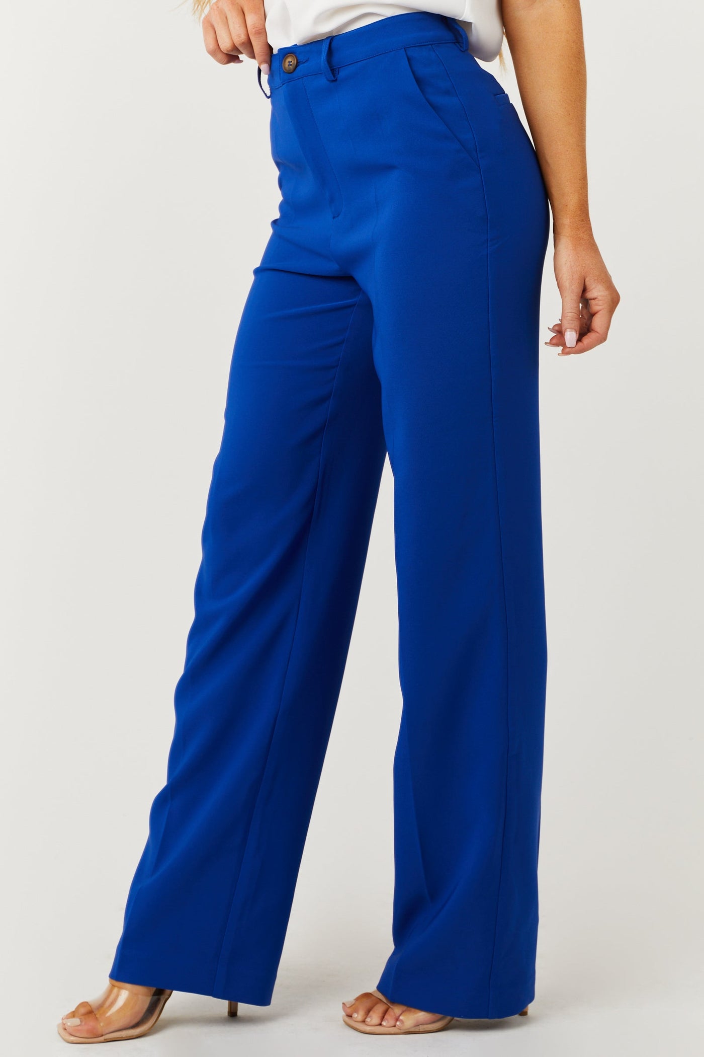 Emily Royal Blue Straight Leg Dress Pants