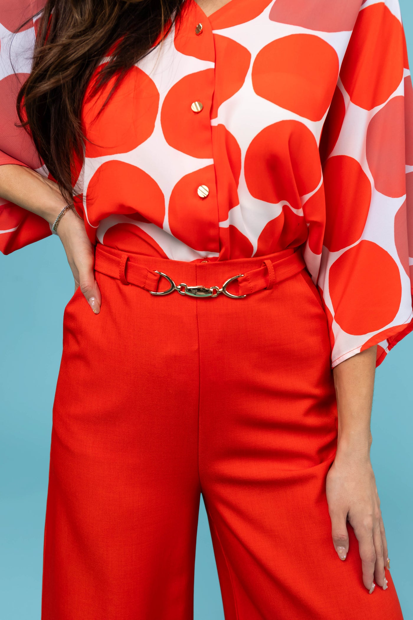 Flying Tomato Lipstick Wide Leg Pants
