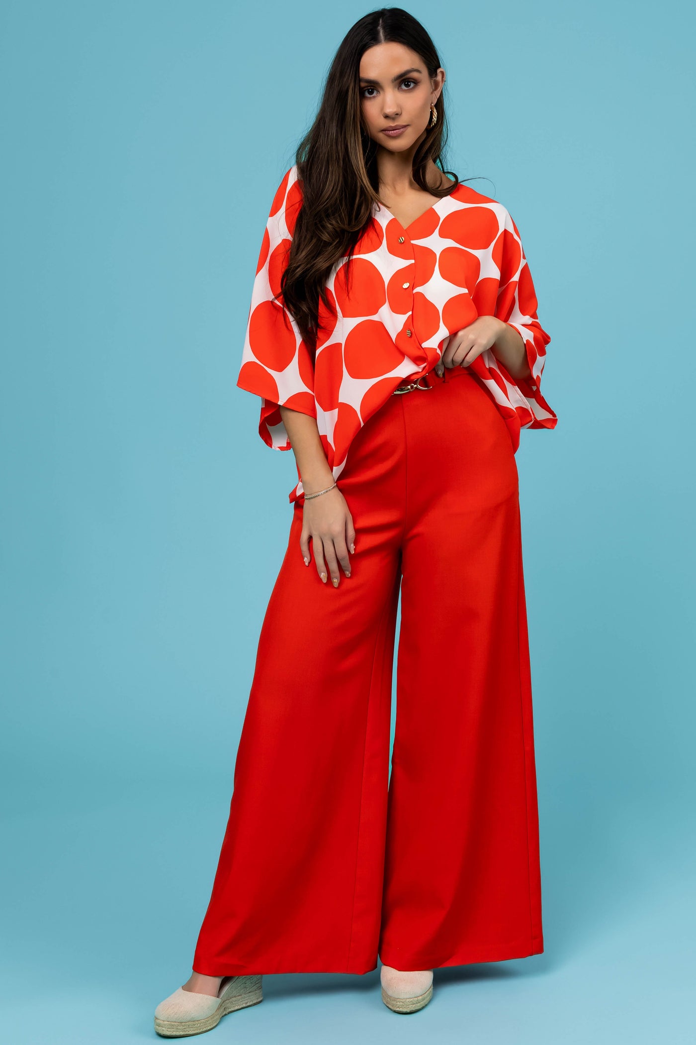 Flying Tomato Lipstick Wide Leg Pants