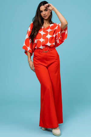 Flying Tomato Lipstick Wide Leg Pants