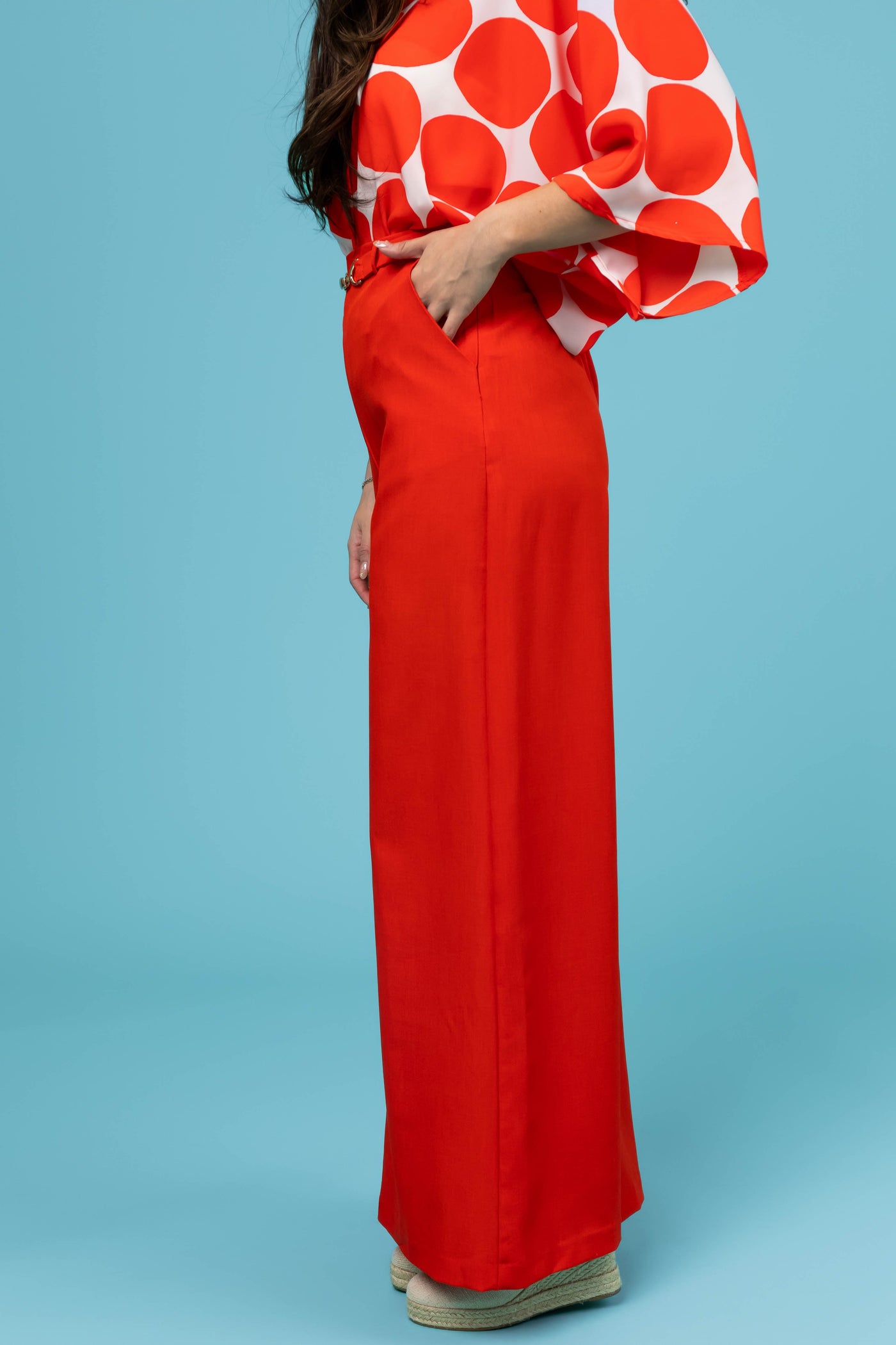 Flying Tomato Lipstick Wide Leg Pants