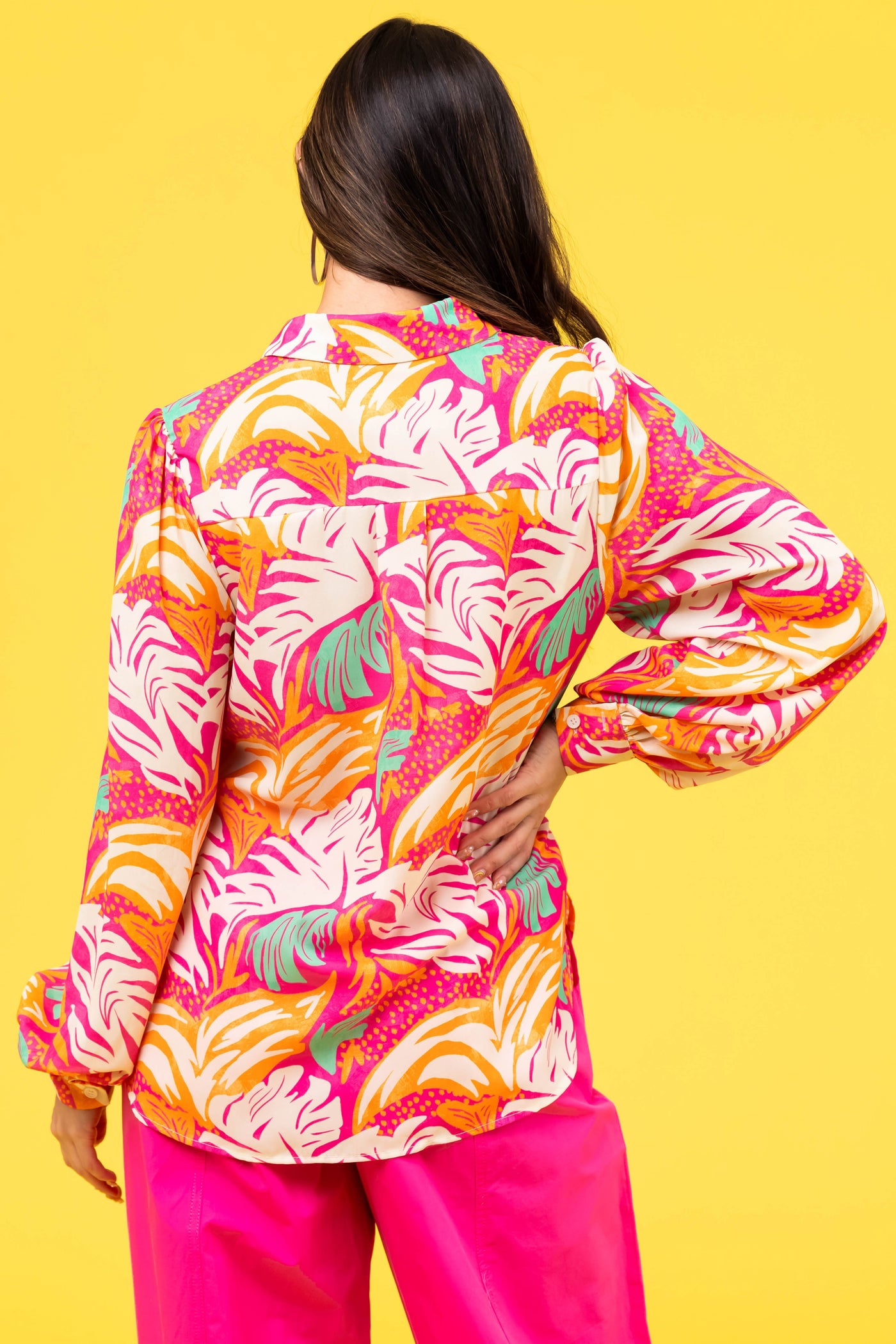 Flying Tomato Magenta Button Down Top