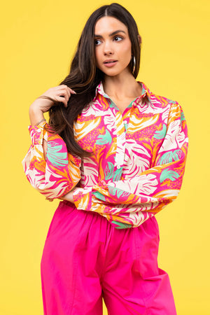 Flying Tomato Magenta Button Down Top