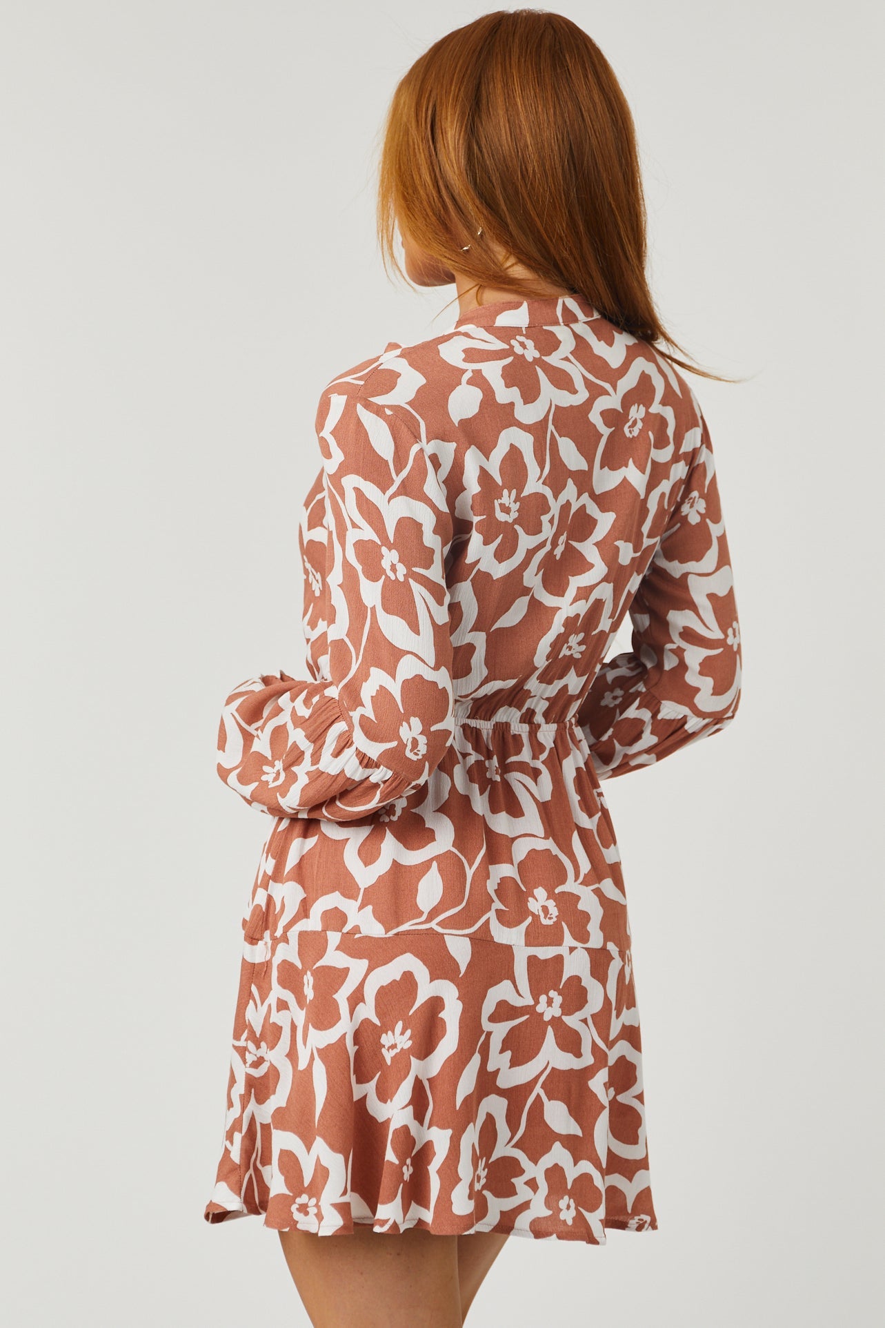 Ginger Floral Print Button Front Mini Dress