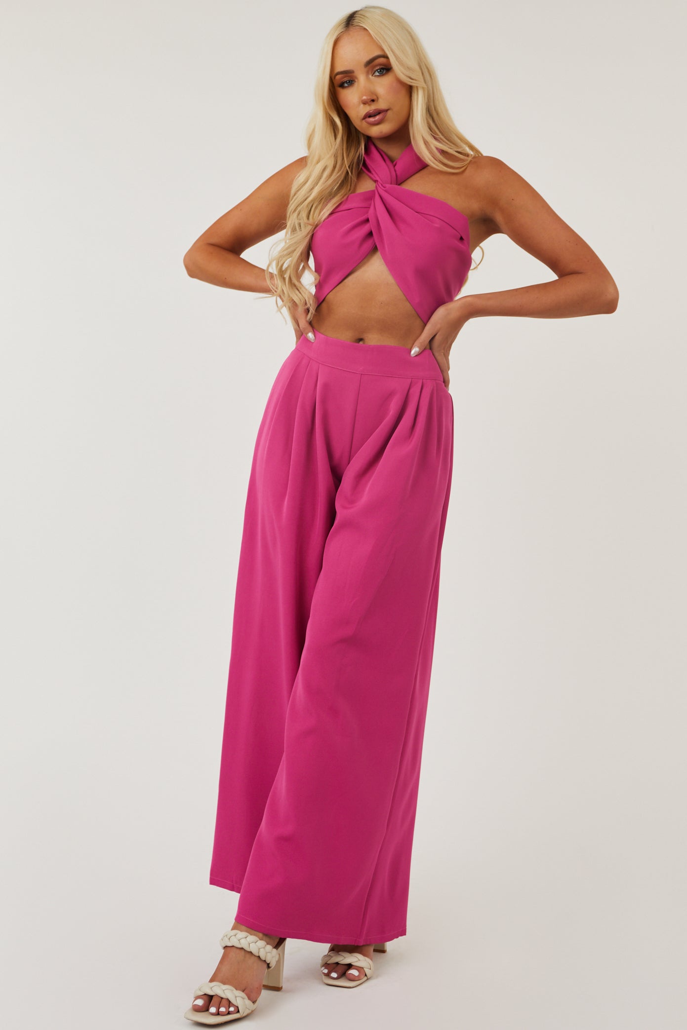 Hibiscus Wrap Around Top and Pants Set