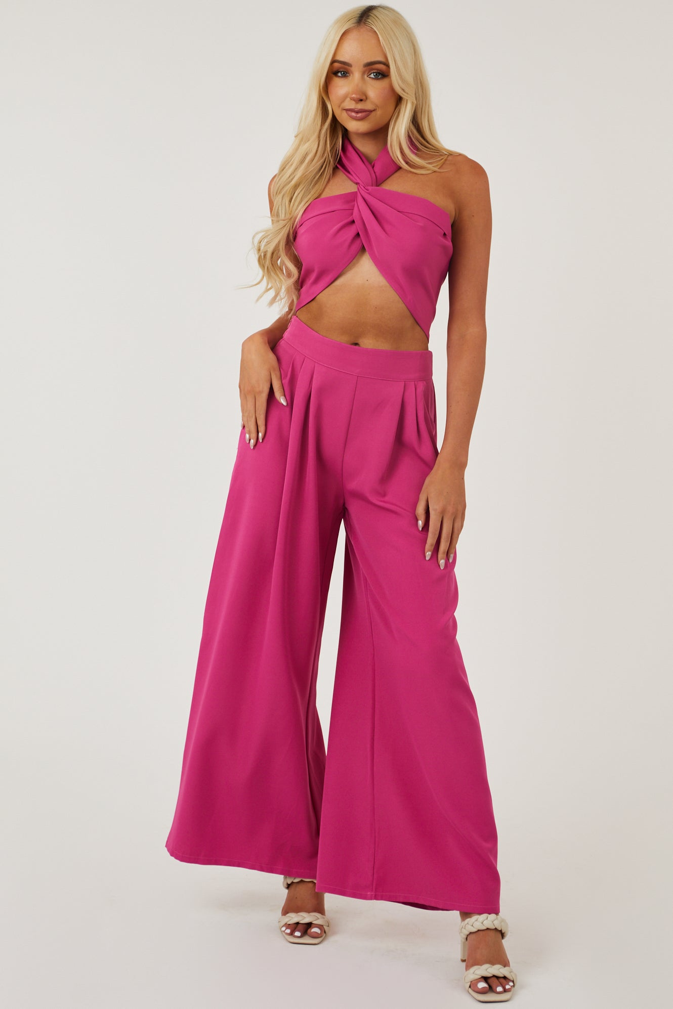 Hibiscus Wrap Around Top and Pants Set